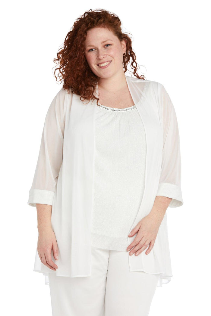 R&M Richards Plus Size Long Formal Pant Suit 2593W - The Dress Outlet