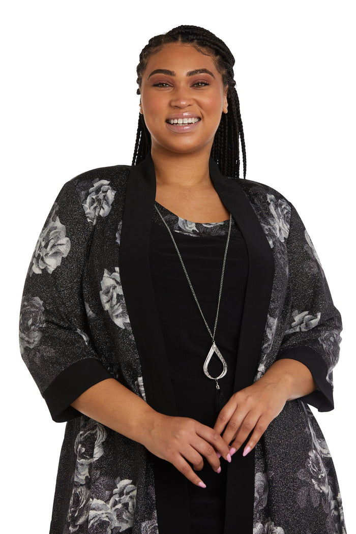 R&M Richards Plus Size Printed Jacket Dress 9203W - The Dress Outlet