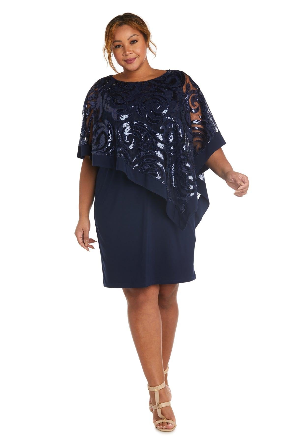 Navy R&M Richards 2584W Plus Size Short Dress for $81.99 – The Dress Outlet