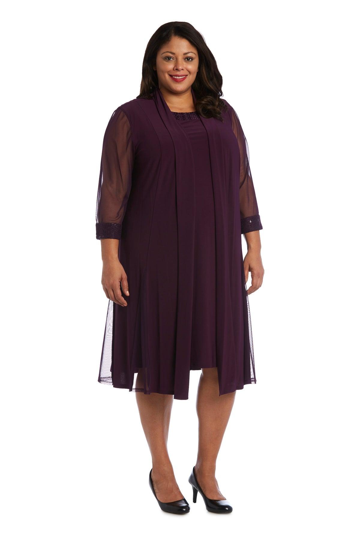 R&M Richards Plus Size Short Jacket Dress Plum