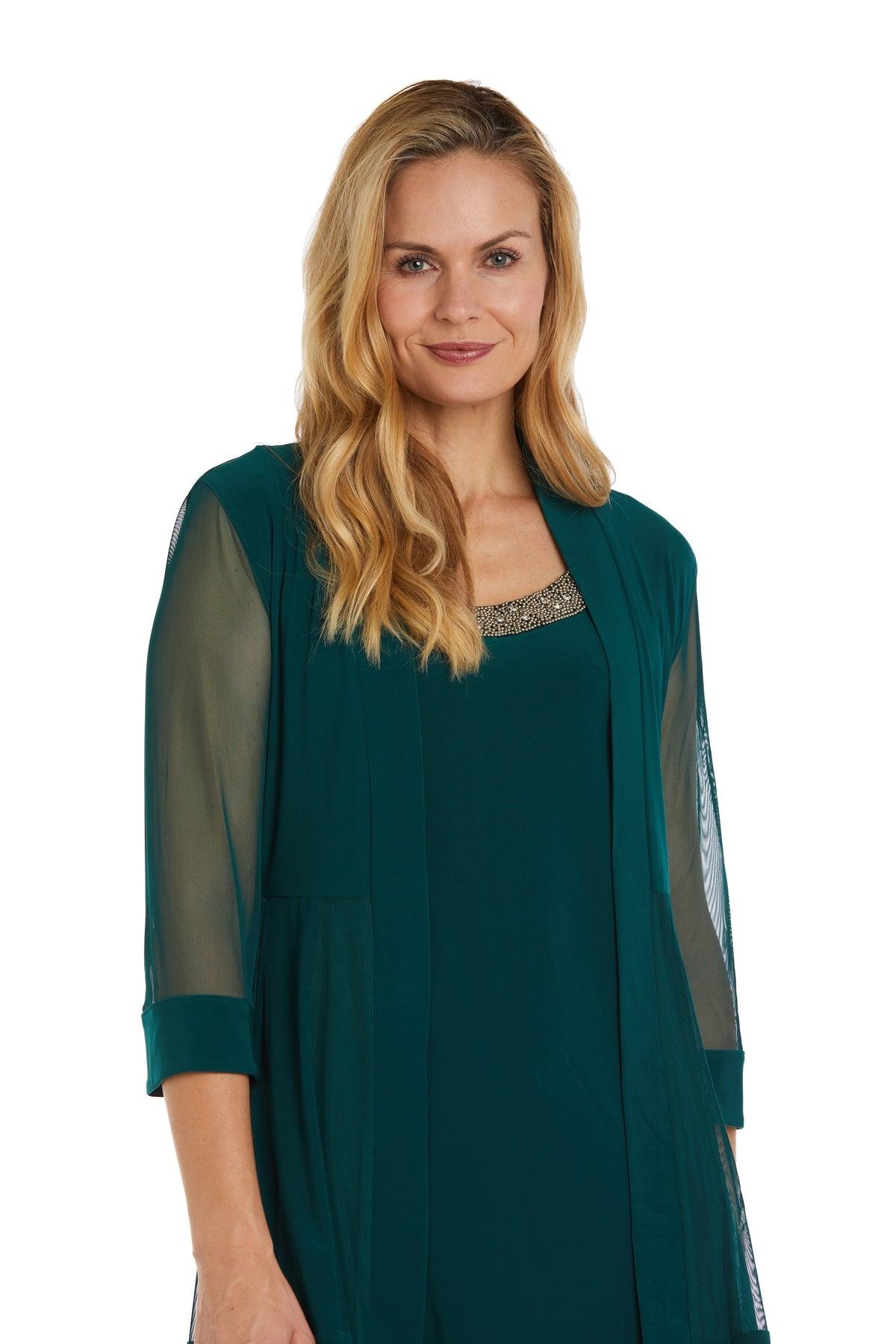 Mother of the Bride Dresses Short Beaded Petite Jacket Dress Pine