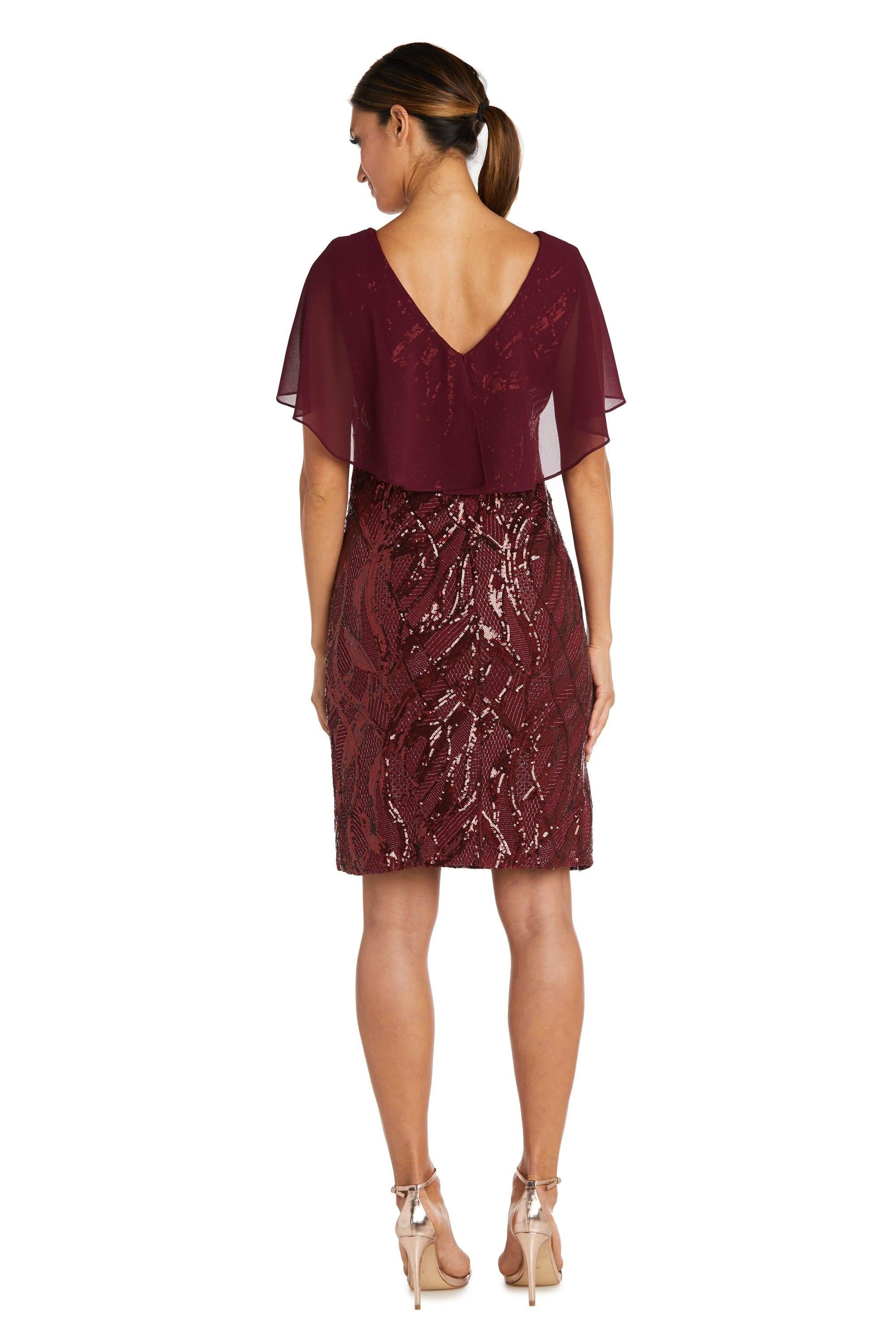 R&M Richards Short Cocktail Capelet Dress 7531 - The Dress Outlet