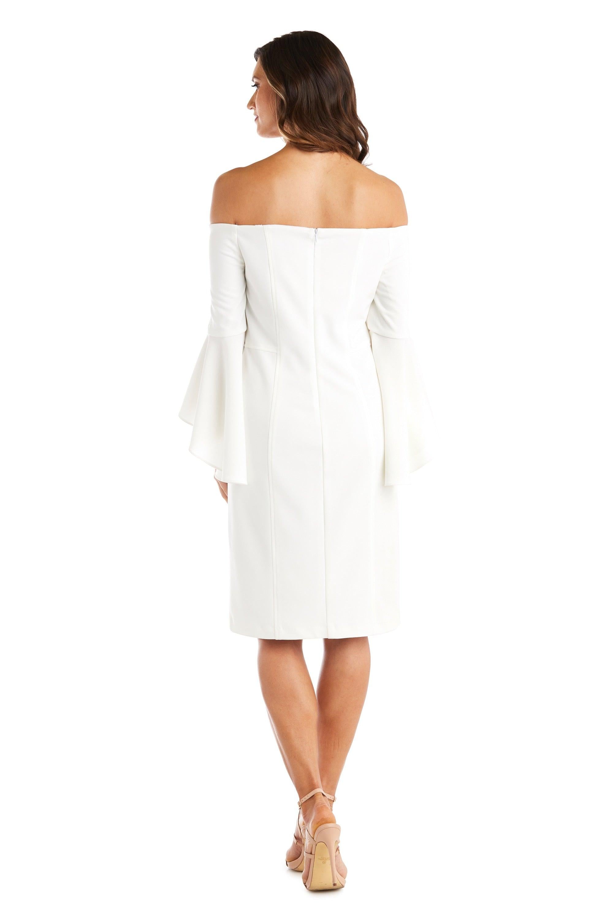 R&M Richards Short Cocktail Off Shoulder Dress Sale - The Dress Outlet