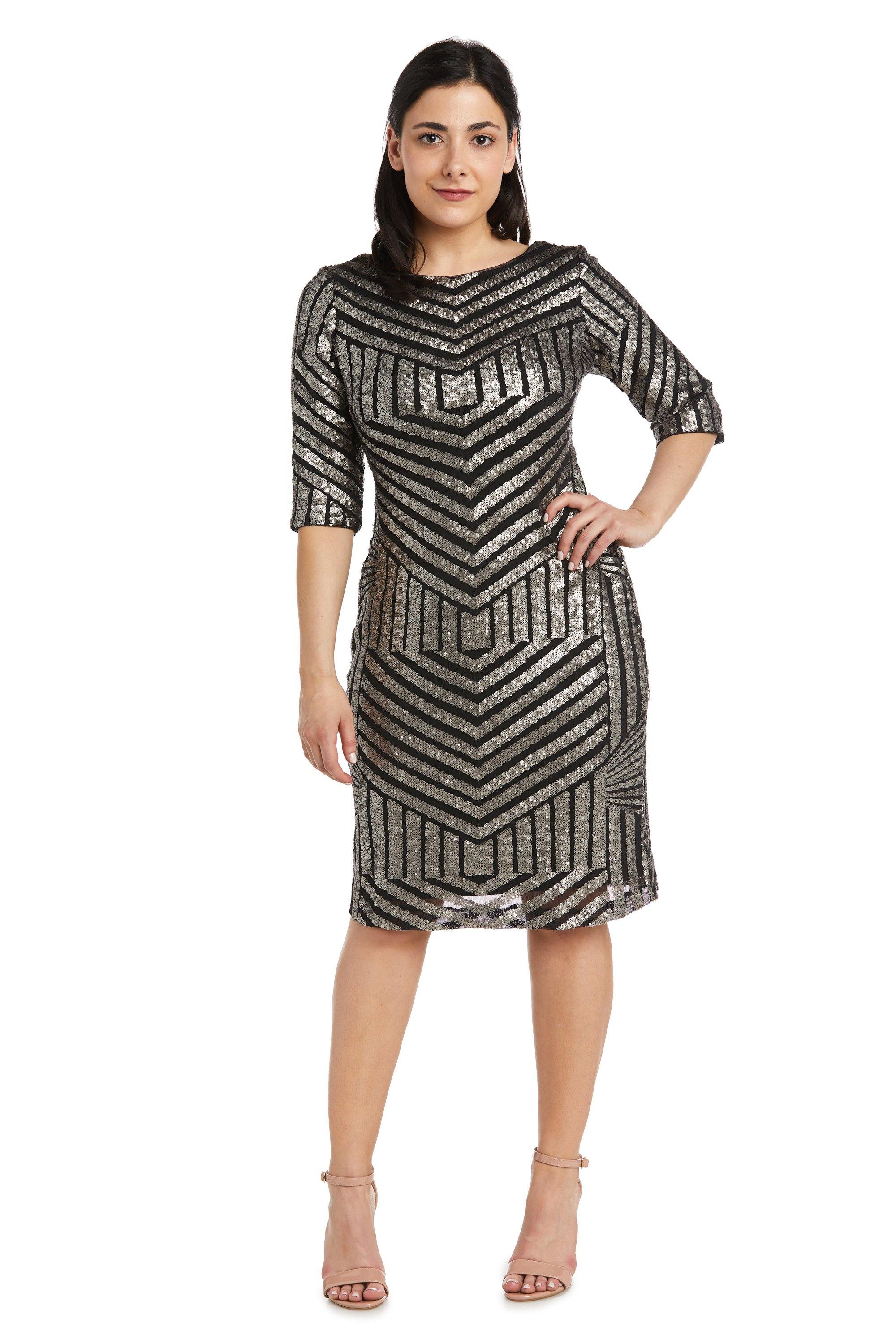 R&M Richards Short 3/4 Sleeve Petite Dress 3901P - The Dress Outlet