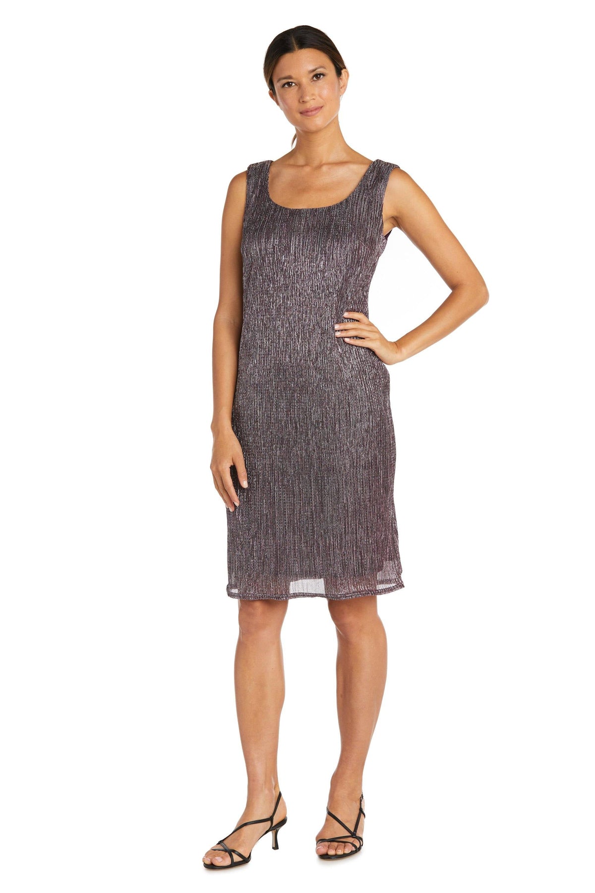 R&M Richards Short Metallic Petite Dress 5191P - The Dress Outlet