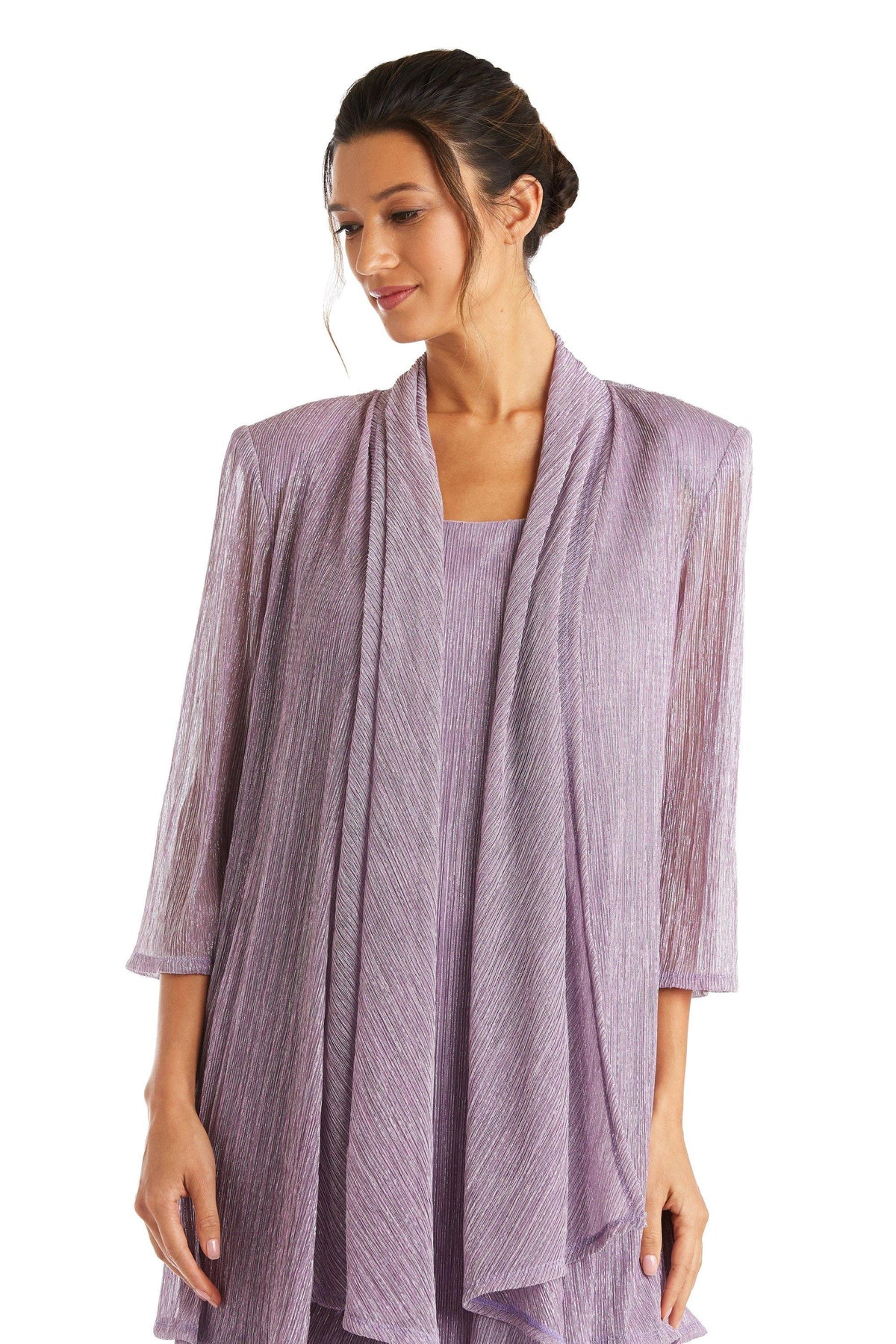 R&M Richards Short Metallic Petite Dress 5191P - The Dress Outlet