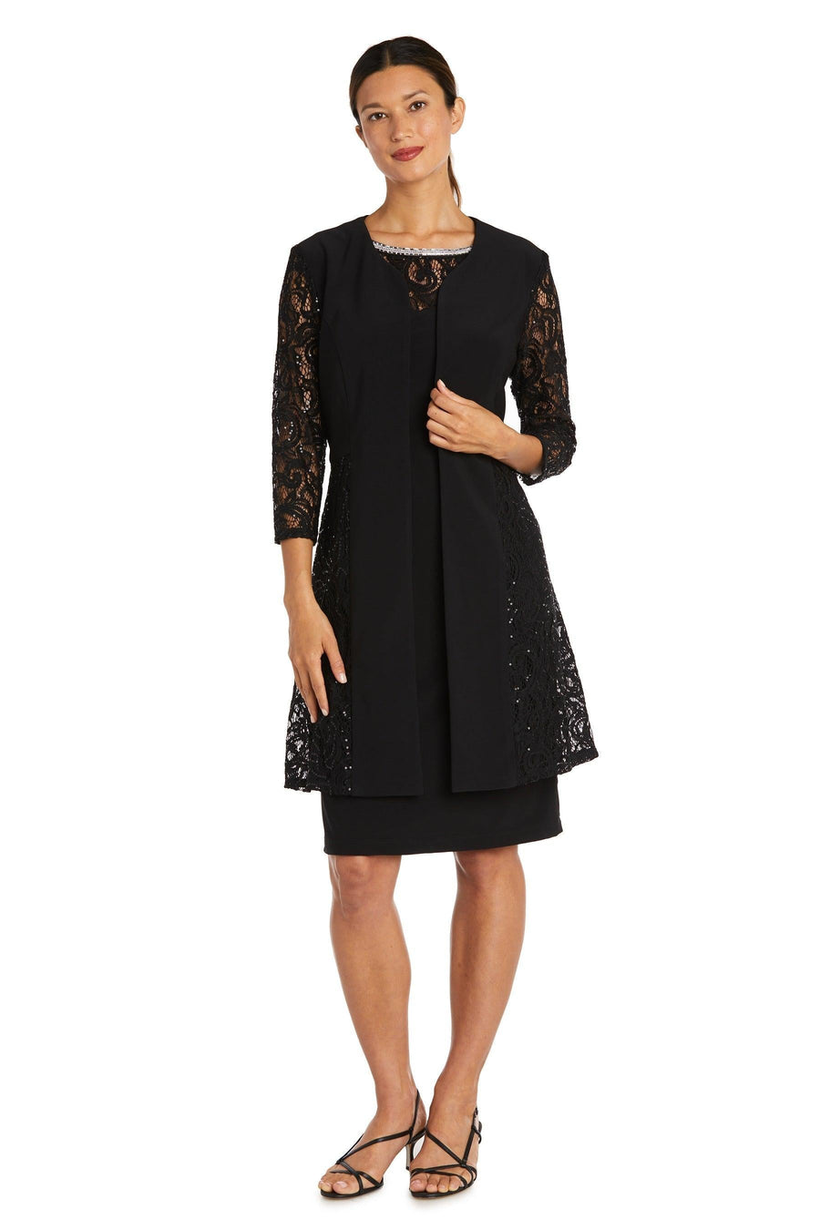 R&M Richards Short Mother of the Bride Dress Black