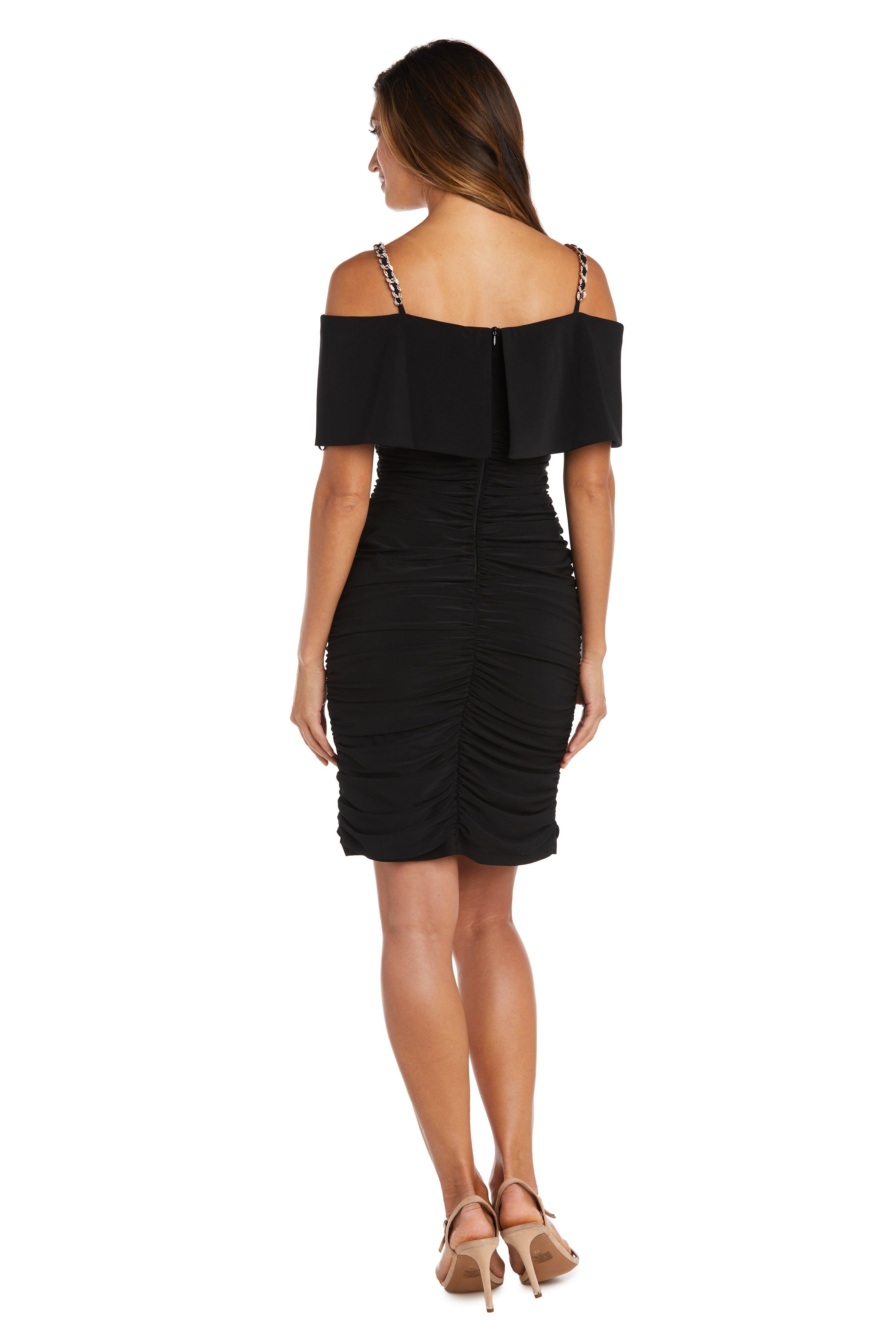 R&M Richards Short Off Shoulder Dress 9377 - The Dress Outlet