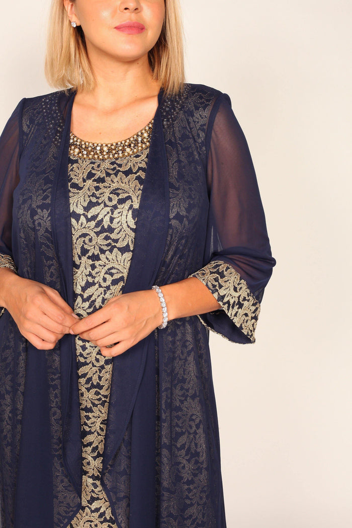 R&M Richards Short Petite Chiffon Jacket Dress 7312P - The Dress Outlet