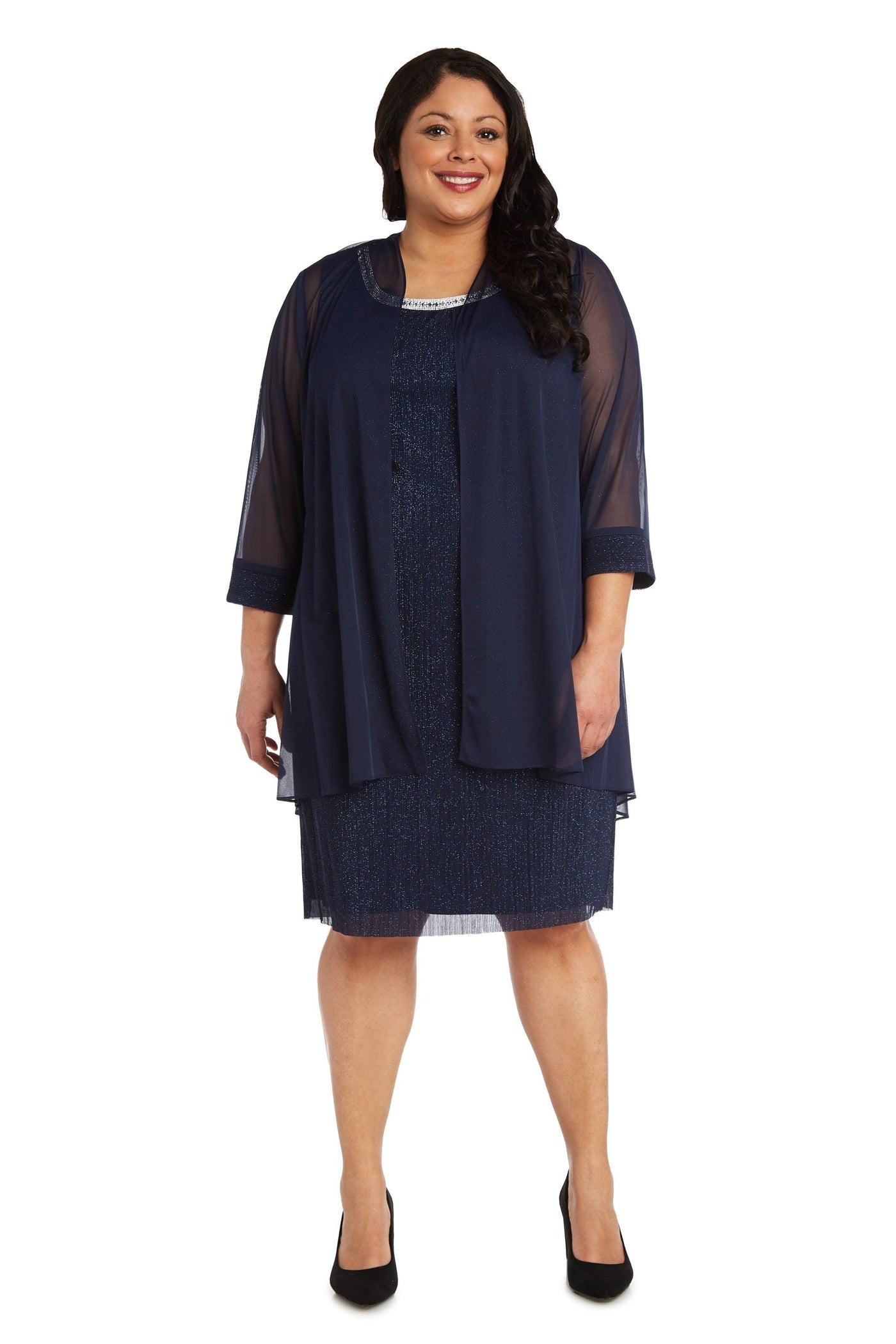 R&M Richards Short Plus Size Dress 2583W - The Dress Outlet