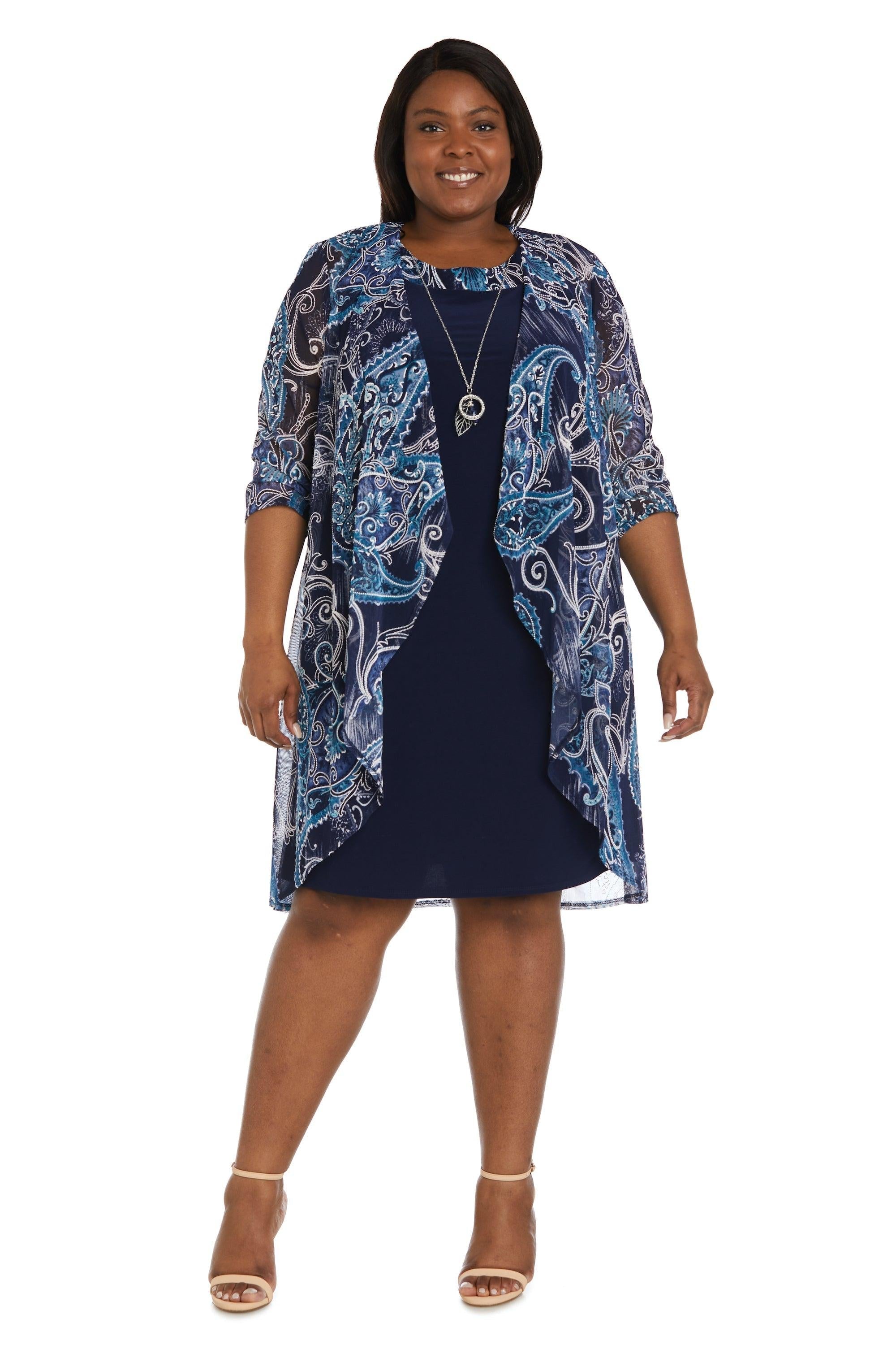 R&M Richards Short Plus Size Jacket Dress 9187W - The Dress Outlet