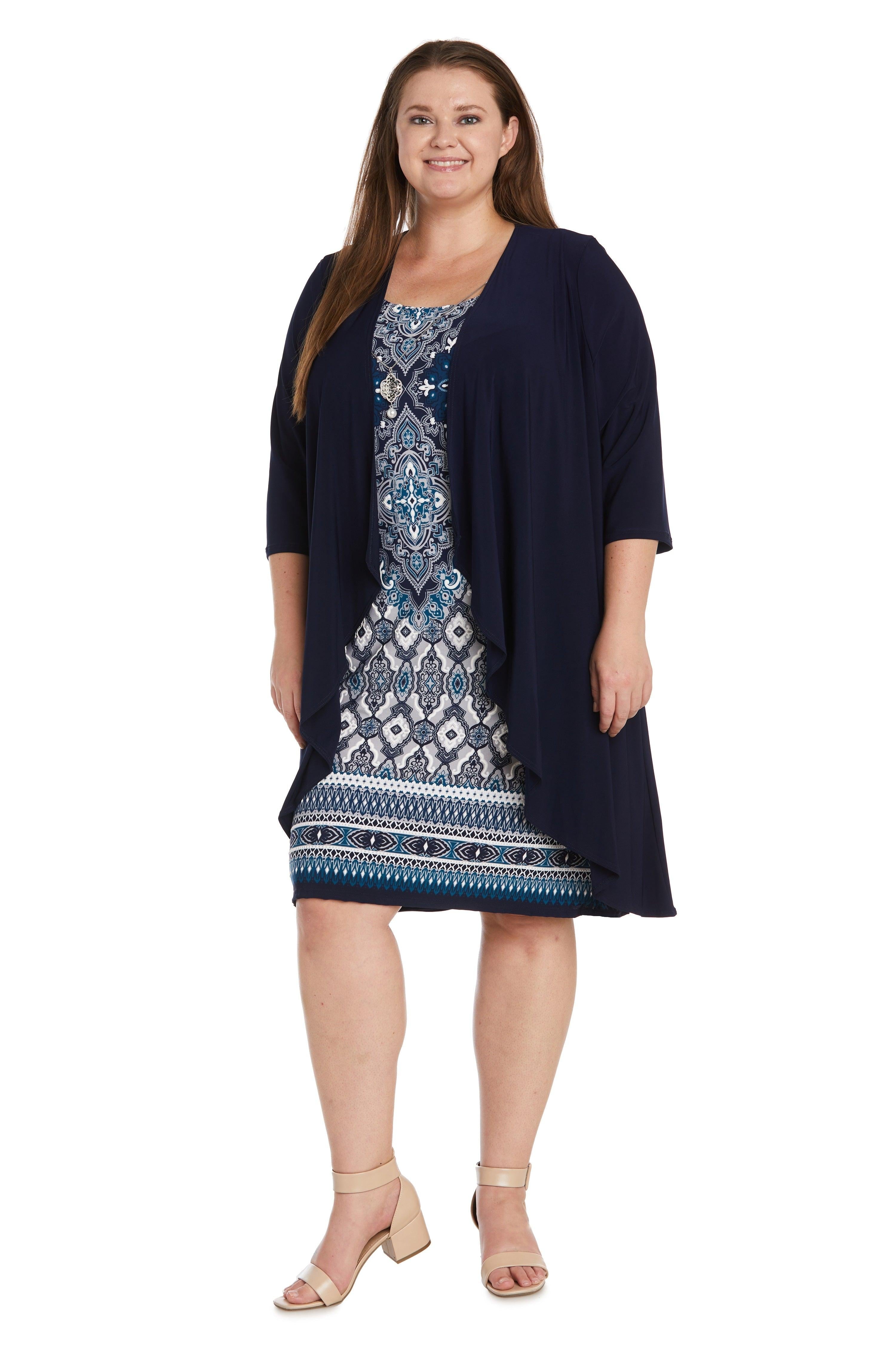 R&M Richards Short Plus Size Jacket Dress 9667W - The Dress Outlet