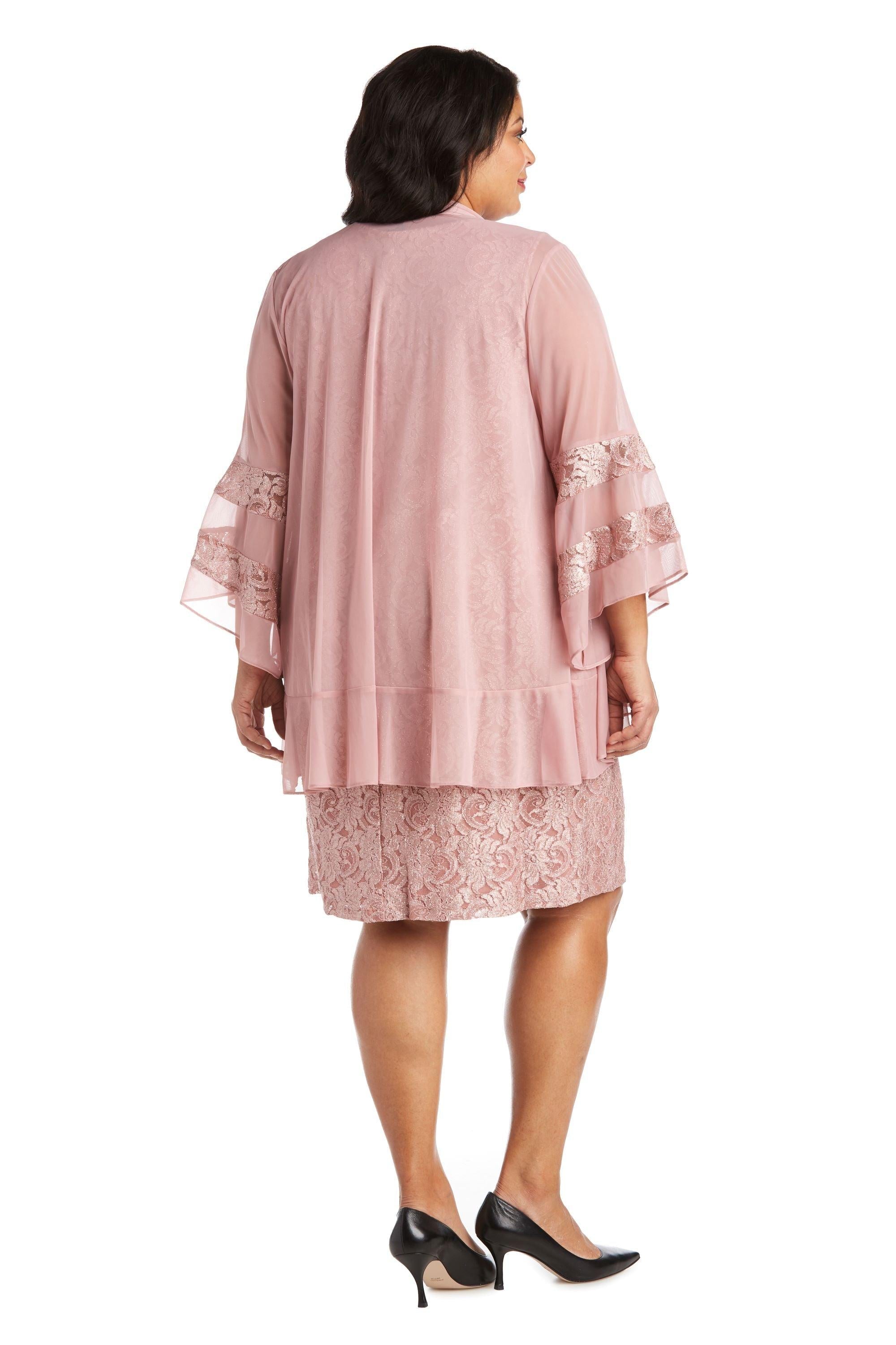 R&M Richards Short Plus Size Mother of the Bride Dress 2421W - The Dress Outlet