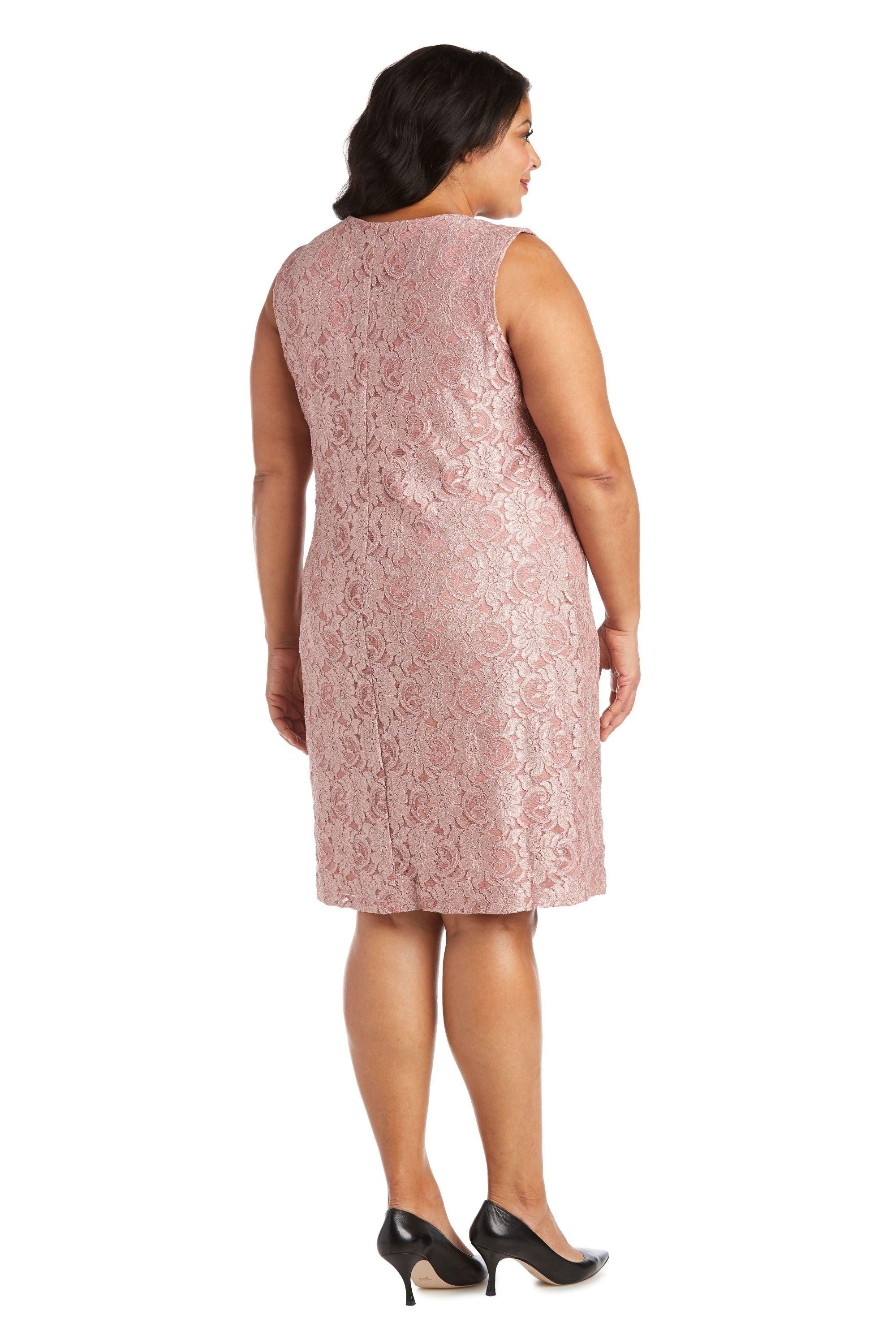 R&M Richards Short Plus Size Mother of the Bride Dress 2421W - The Dress Outlet