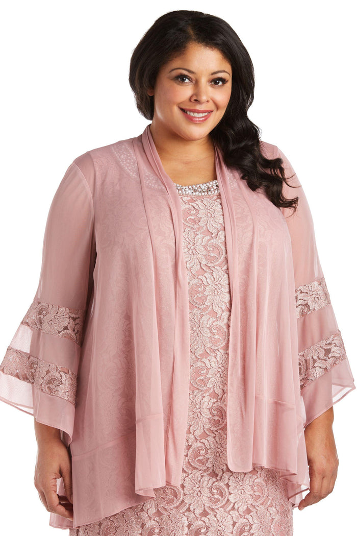 R&M Richards Short Plus Size Mother of the Bride Dress 2421W - The Dress Outlet