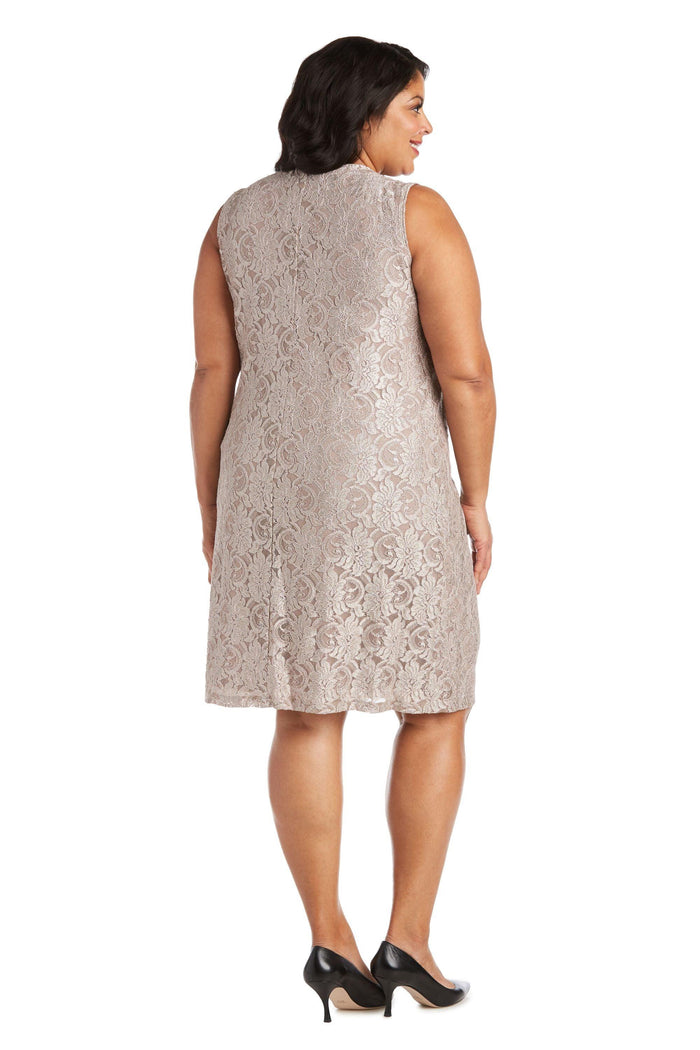R&M Richards Short Plus Size Mother of the Bride Dress 2421W - The Dress Outlet