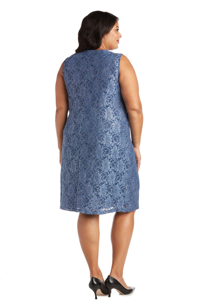 R&M Richards Short Plus Size Mother of the Bride Dress 2421W - The Dress Outlet