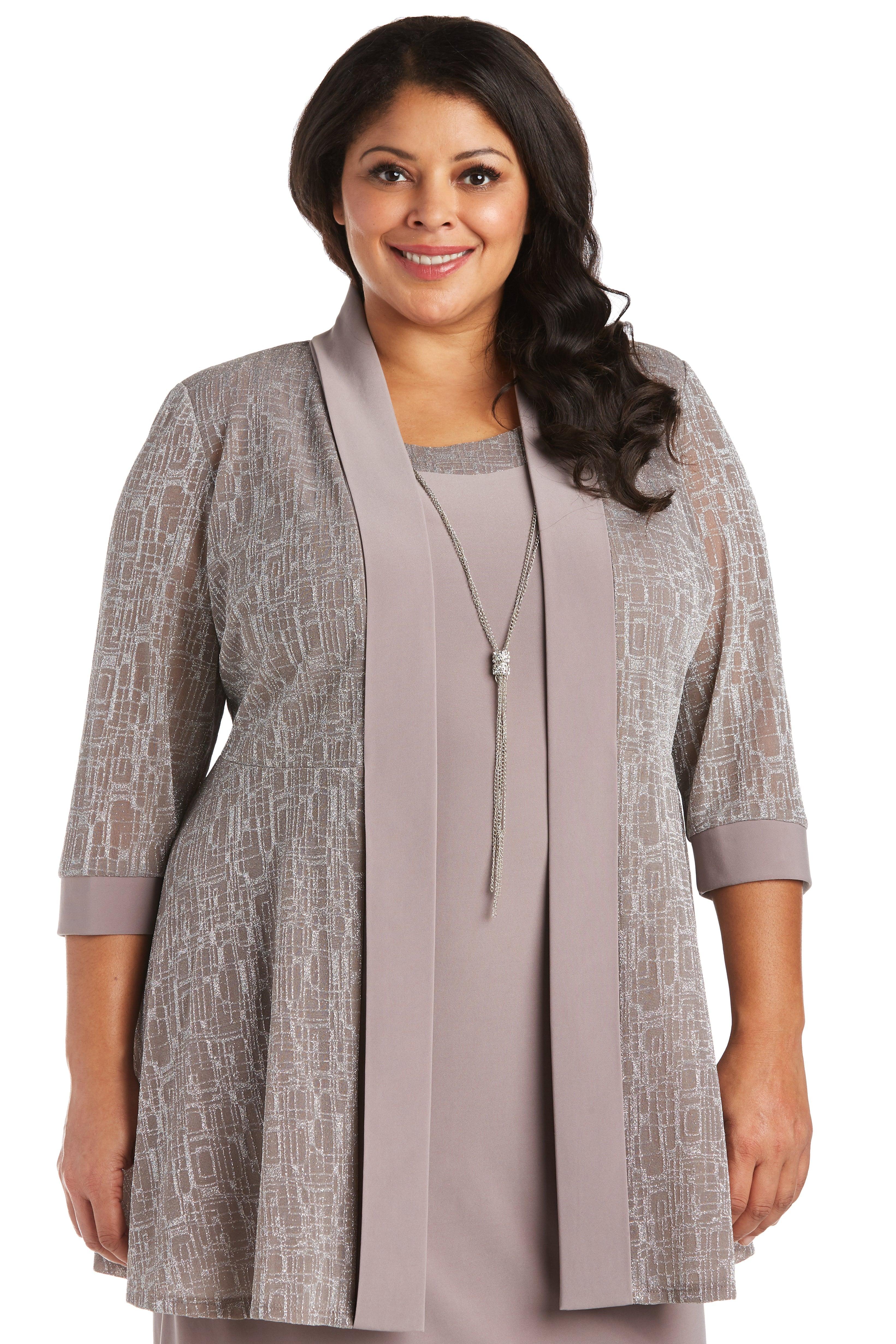 Mother of the Bride Dresses Short Two Piece Jacket Dress Champagne