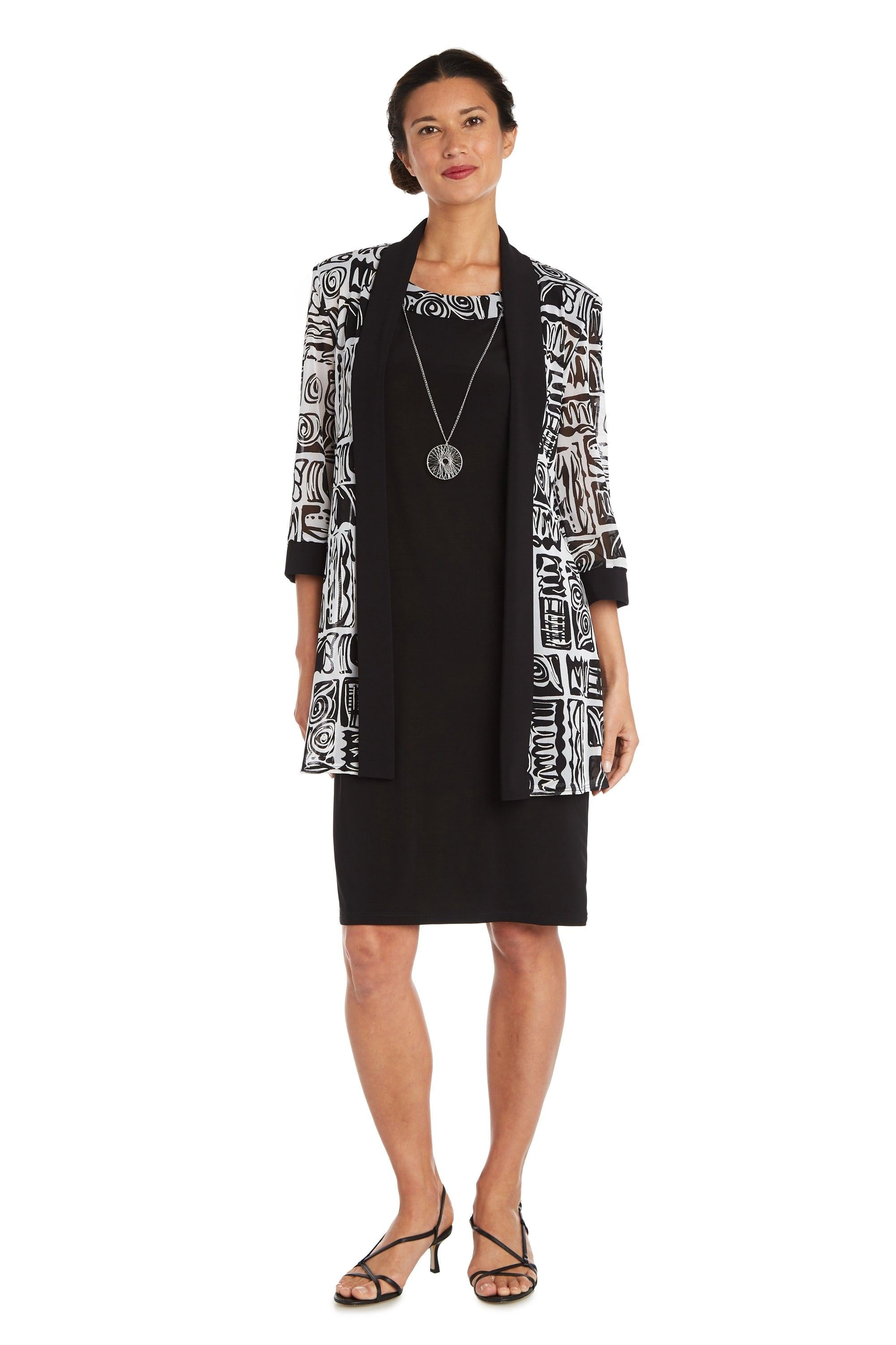 Black/Ivory R&M Richards 7923 Short Two Piece Jacket Dress for $64.99 ...