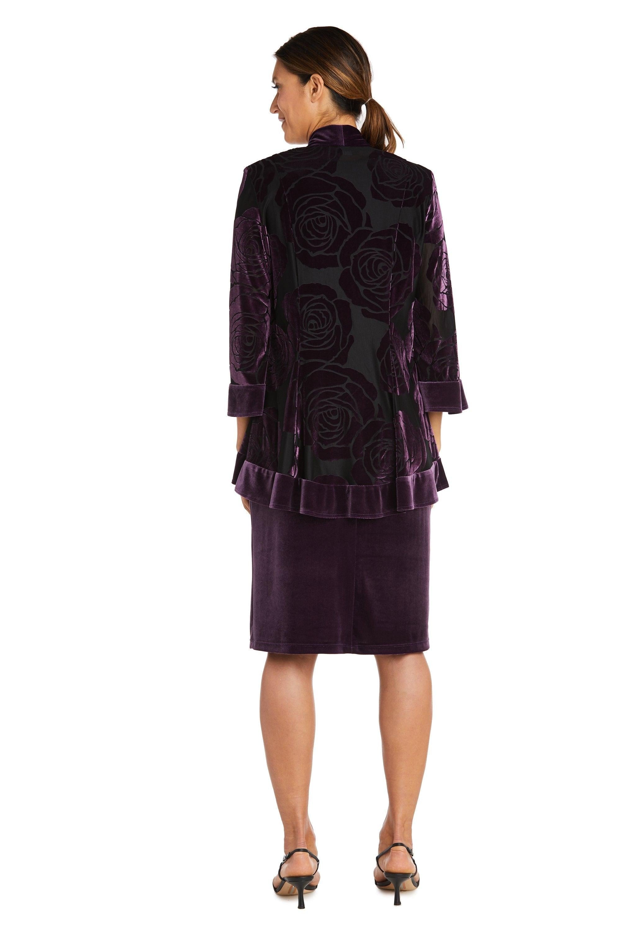 R&M Richards Short Velvet Petite Jacket Dress 9027P - The Dress Outlet