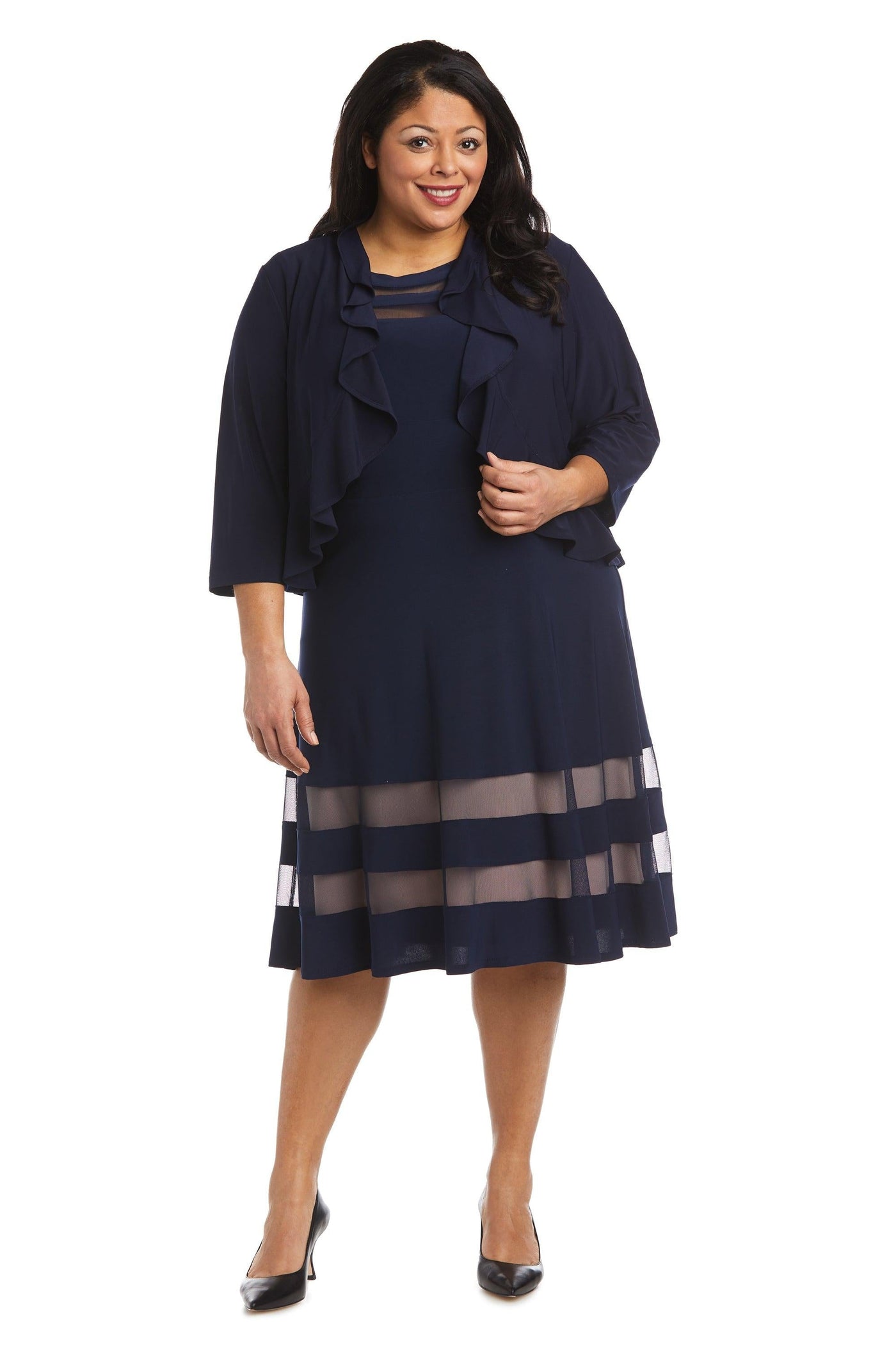 R&M Richards Shrug Plus Size Ruffle Jacket 342780 - The Dress Outlet
