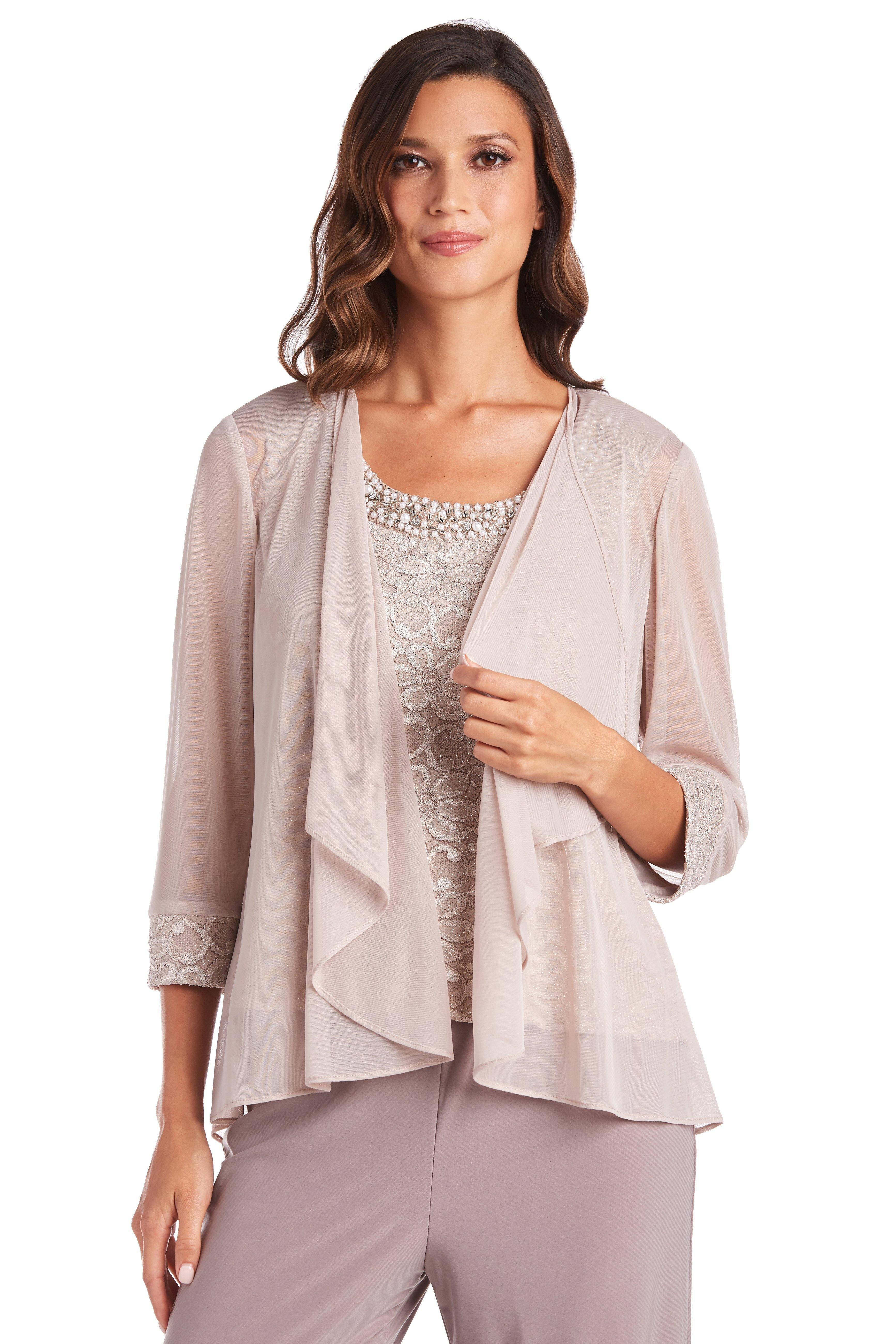 R&M Richards Two Piece Set Beaded Top 5988 - The Dress Outlet