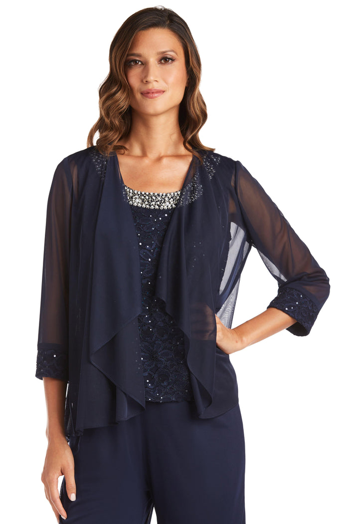 R&M Richards Two Piece Set Beaded Top 5988 - The Dress Outlet