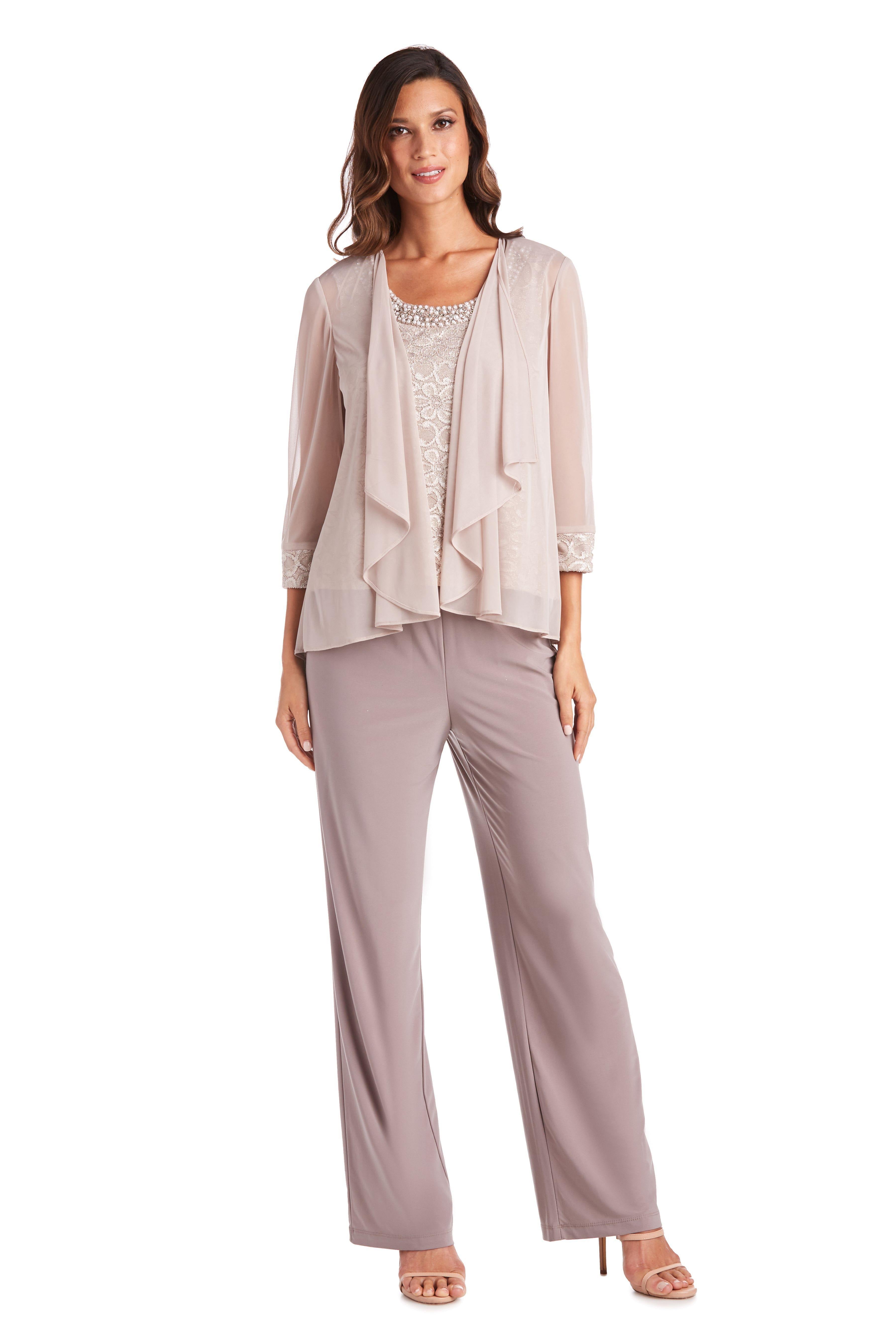 R&M Richards Two Piece Set Beaded Top 5988 - The Dress Outlet