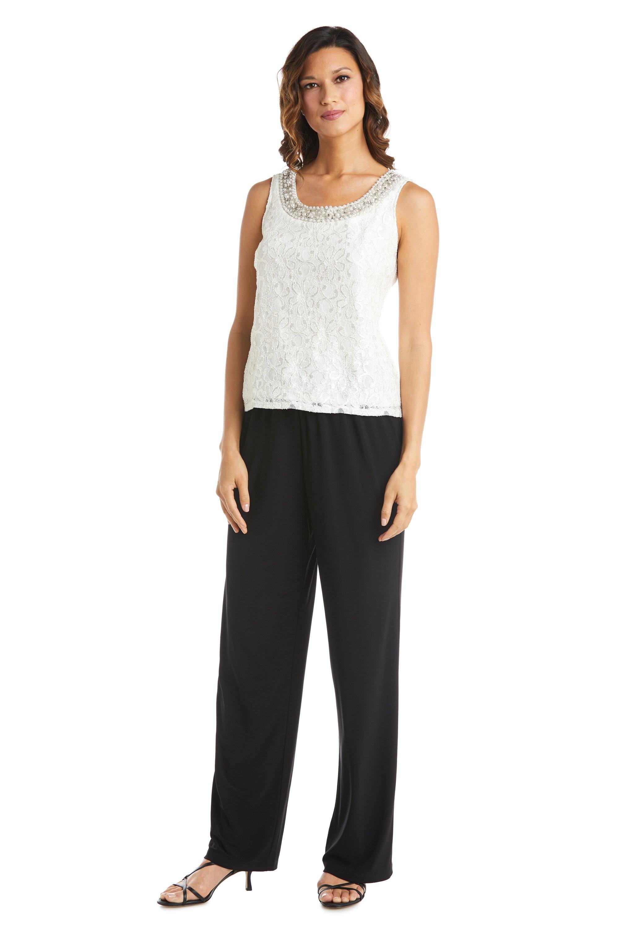 R&M Richards Two Piece Set Beaded Top 5988 - The Dress Outlet