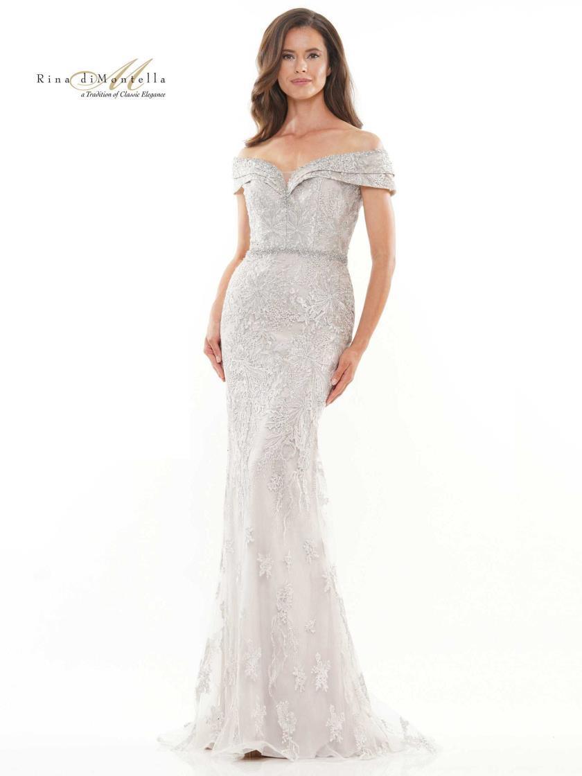 Rina di Montella Lace Formal Long ormal Dress 2737 - The Dress Outlet