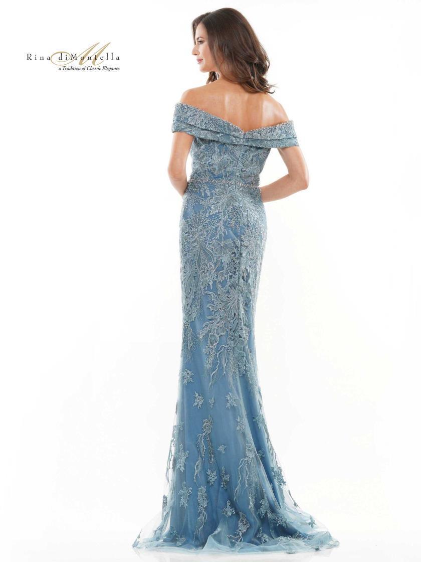 Rina di Montella Lace Formal Long ormal Dress 2737 - The Dress Outlet