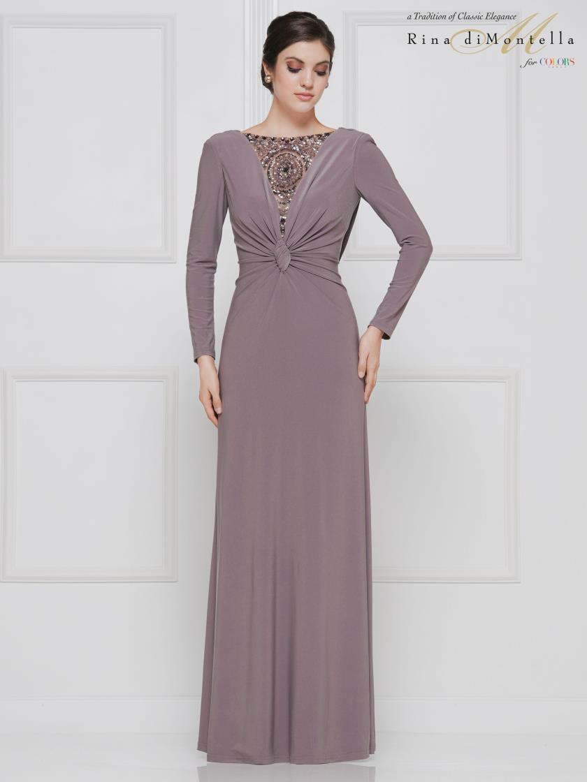 Rina di Montella Long MOther of the Bride Gown 1738 - The Dress Outlet