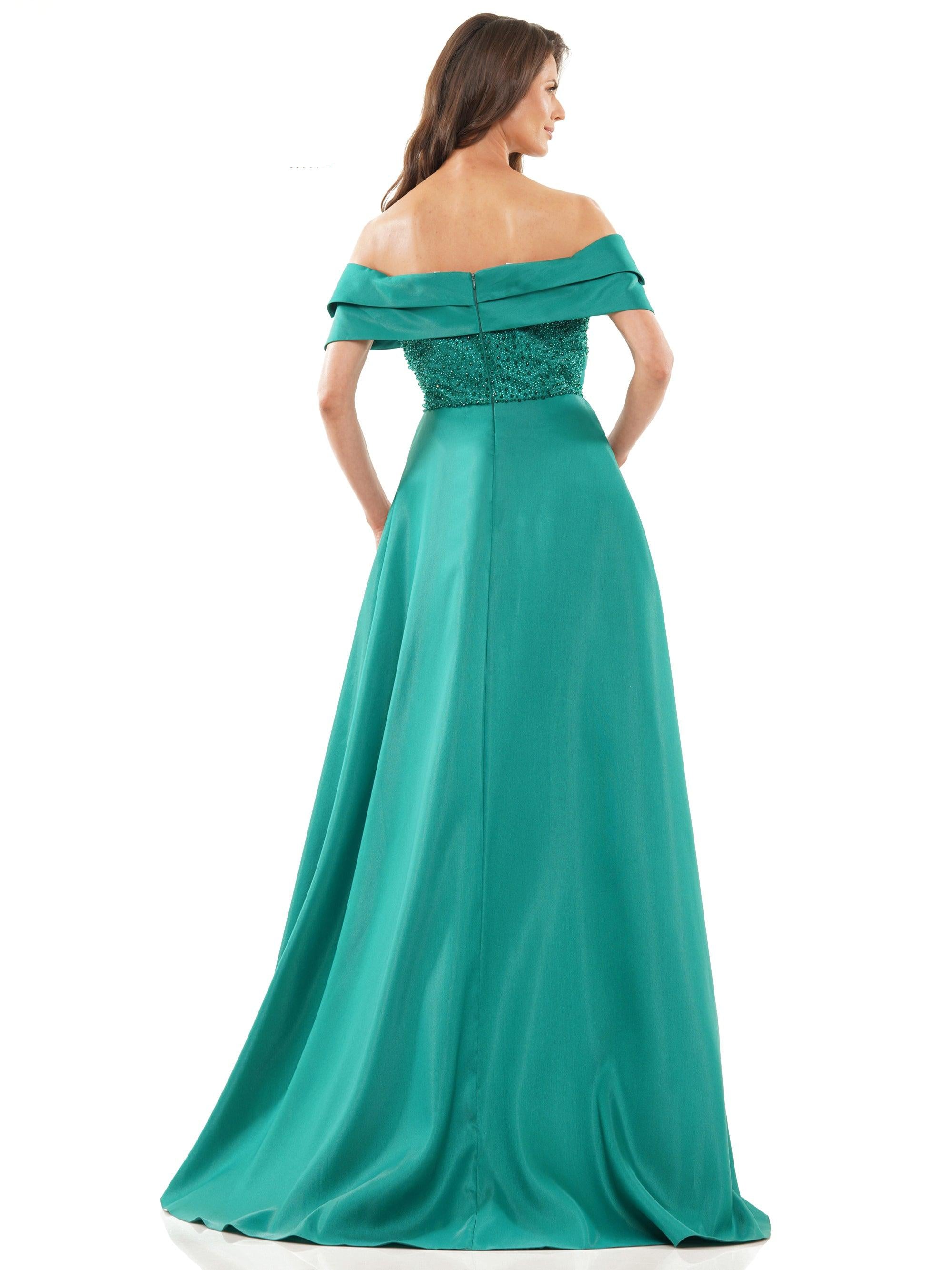 Rina di Montella Long Off Shoulder Formal Dress 2812 - The Dress Outlet