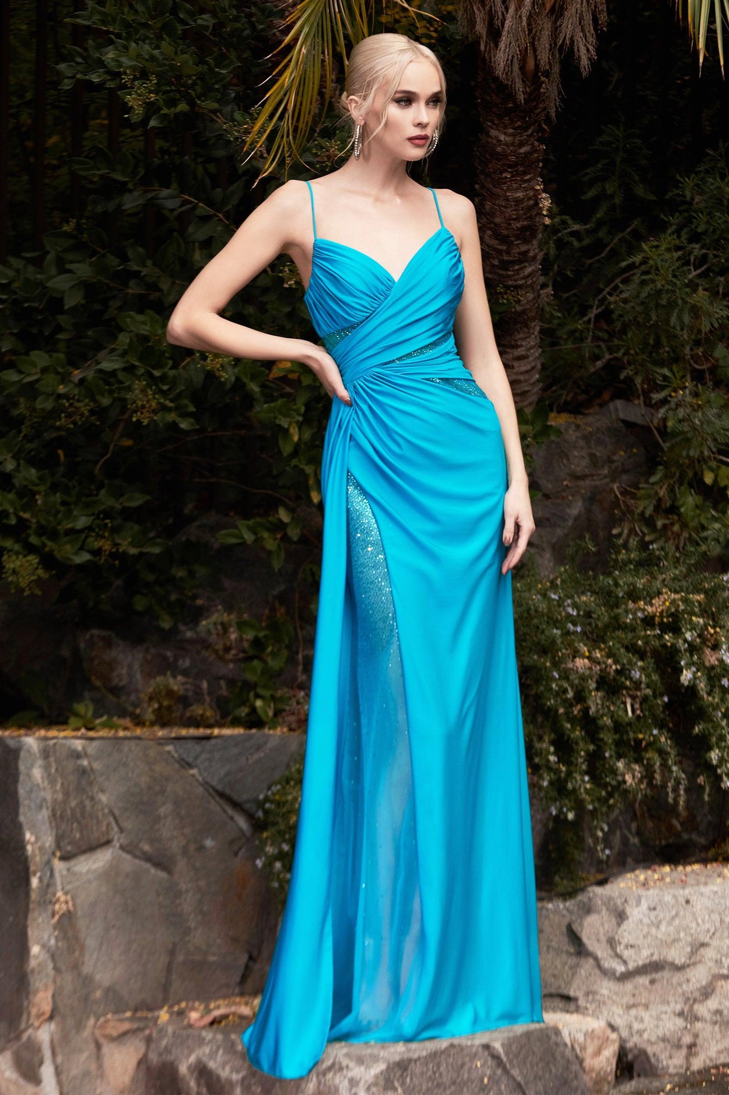 Sexy Spaghetti Strap Long Prom Dress - The Dress Outlet