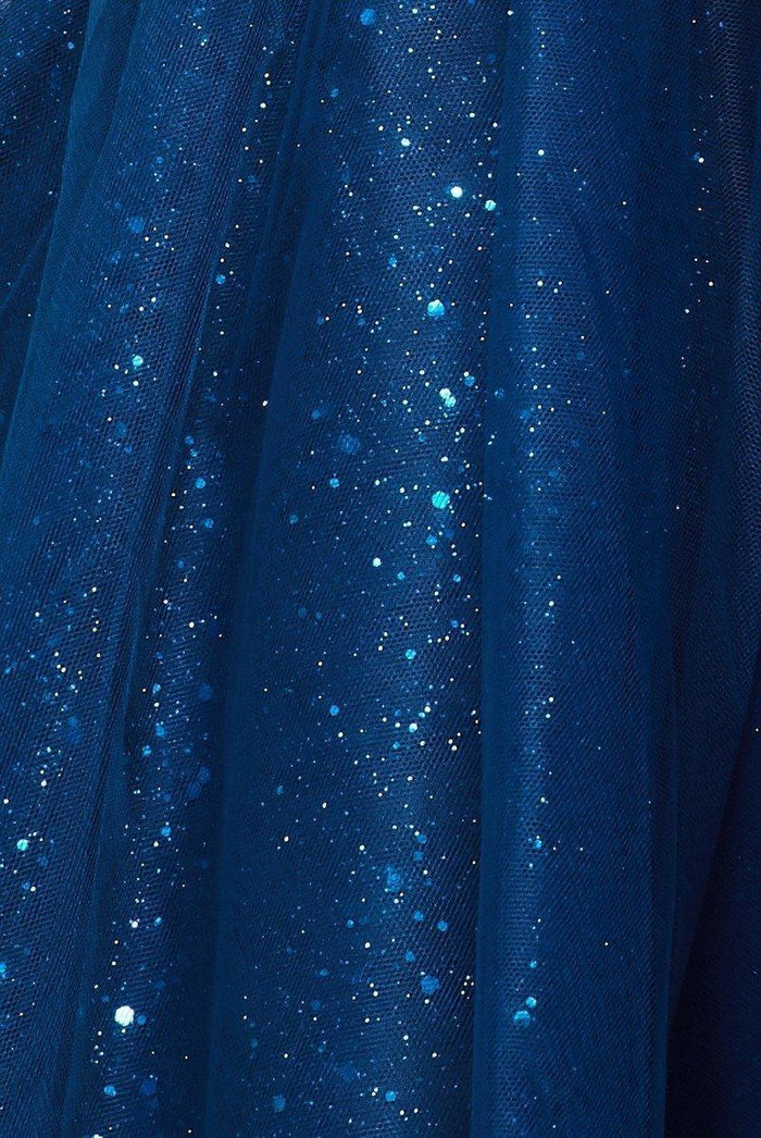 Short Metallic Lace Applique Flower Girl Dress - The Dress Outlet