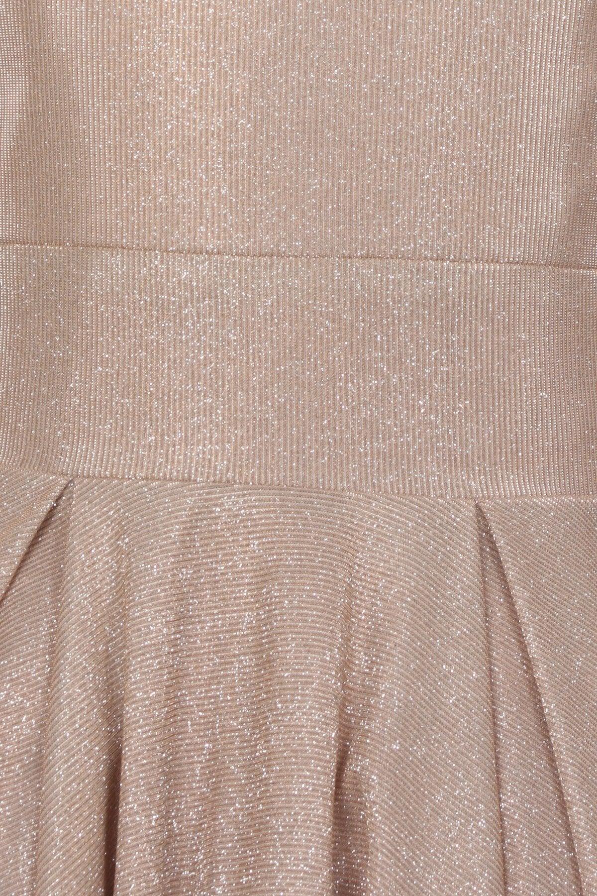 Short Spaghetti Strap Flower Girl Metallic Dress - The Dress Outlet