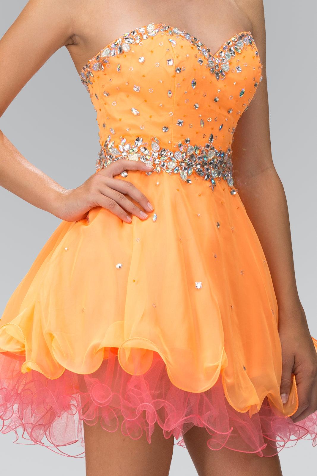 Short Strapless Homecoming Prom Dress