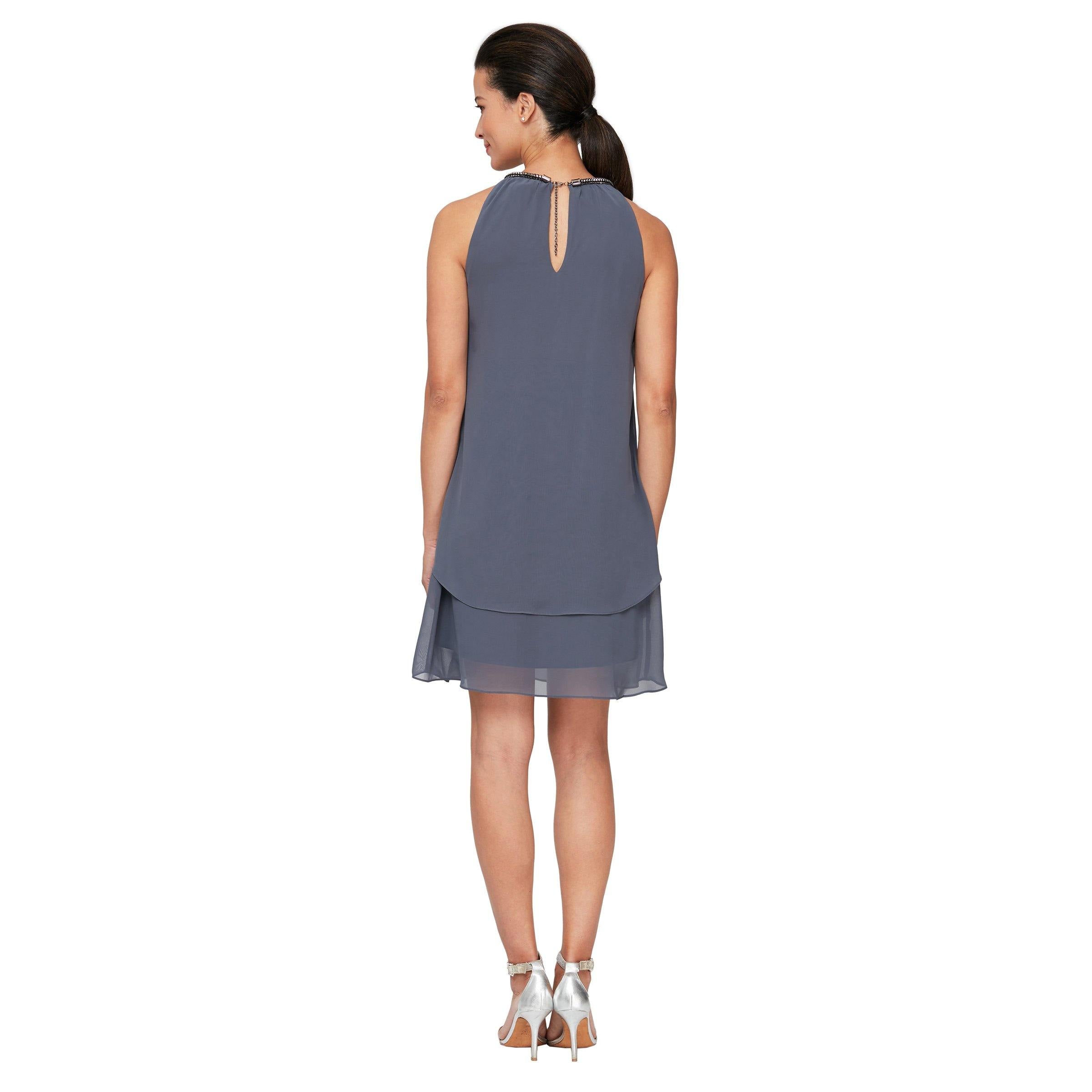 SL Fashions Short Cocktail Chiffon Dress 113664 - The Dress Outlet