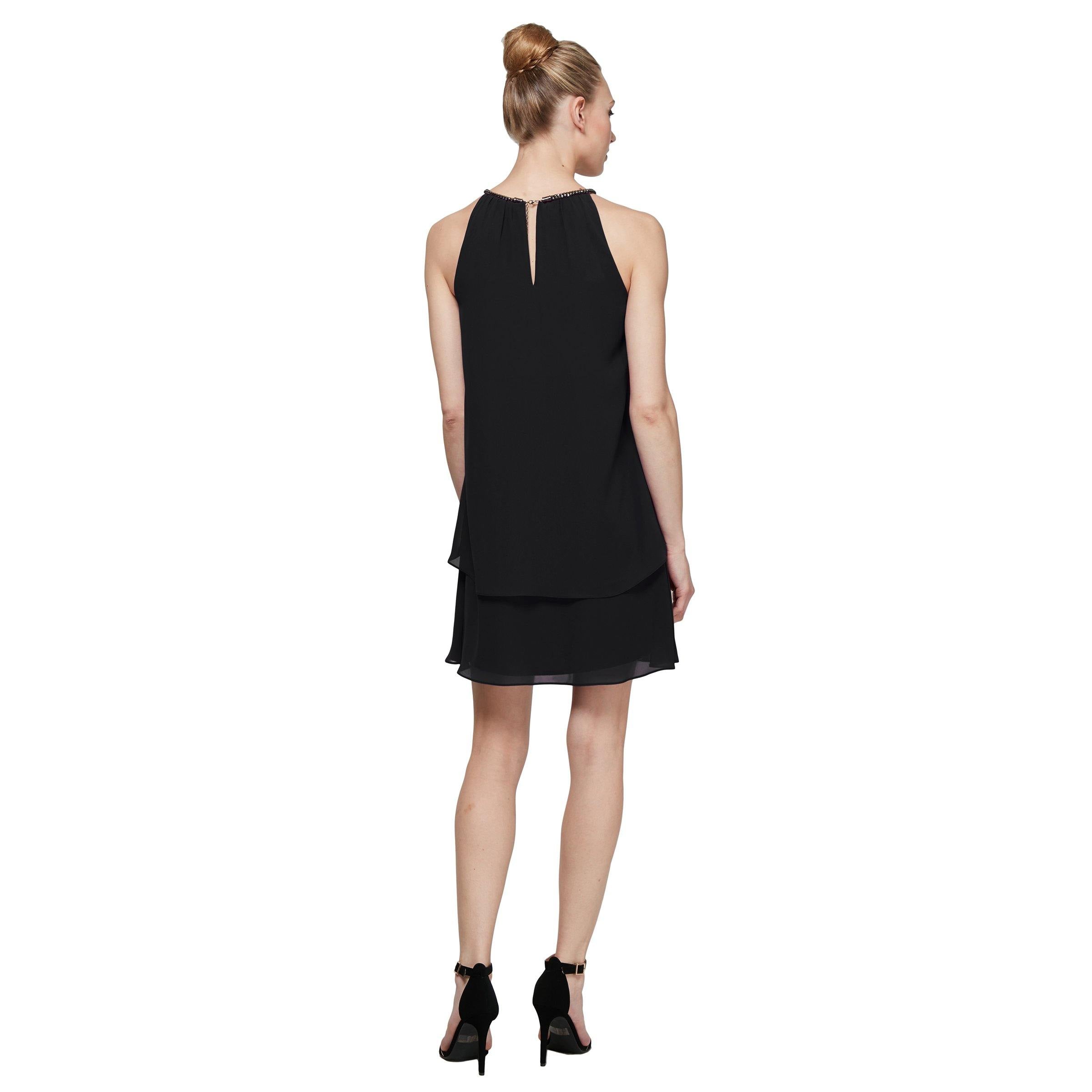 SL Fashions Short Cocktail Chiffon Dress 113664 - The Dress Outlet