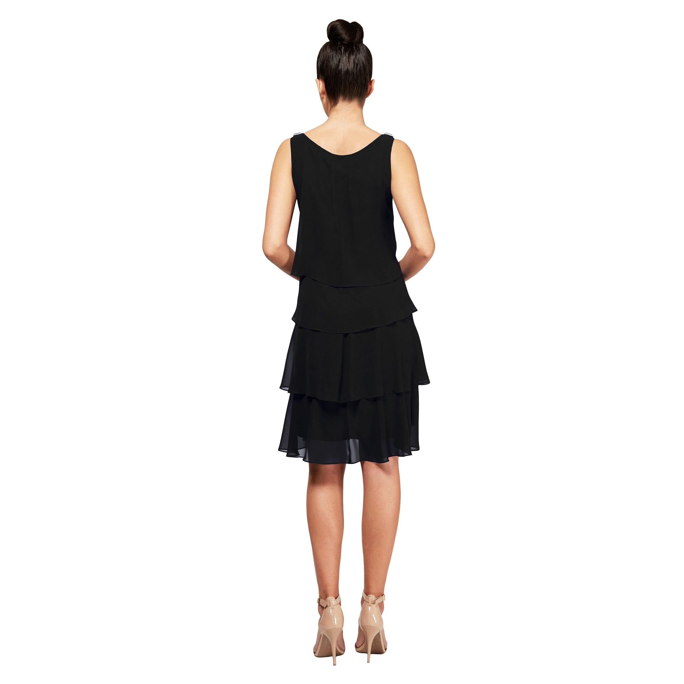 SL Fashions Short Sleeveless Cocktail Dress 114044 - The Dress Outlet