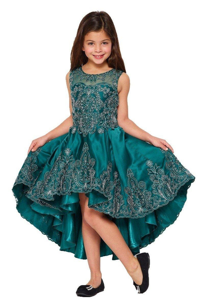 Sleeveless A-line Long Flower Girls Dress - The Dress Outlet