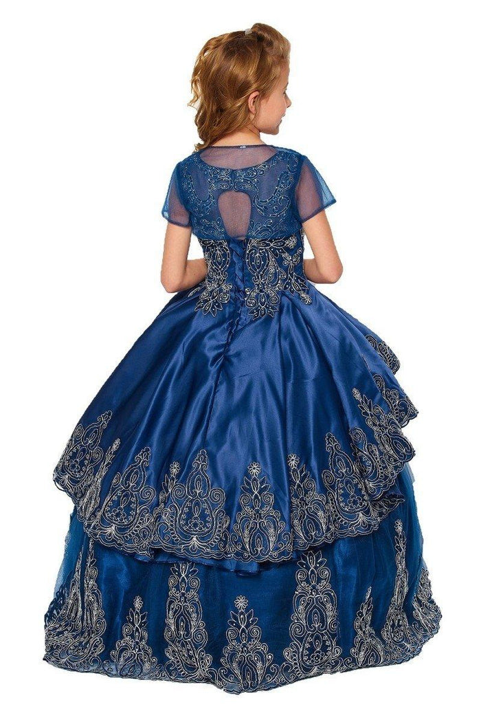 Sleeveless A-line Long Flower Girls Dress - The Dress Outlet