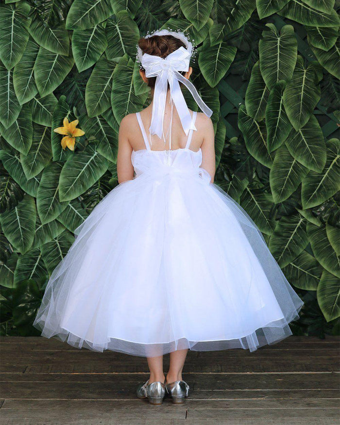 Sleeveless Beaded Lace Appliques Flower Girl Dress - The Dress Outlet