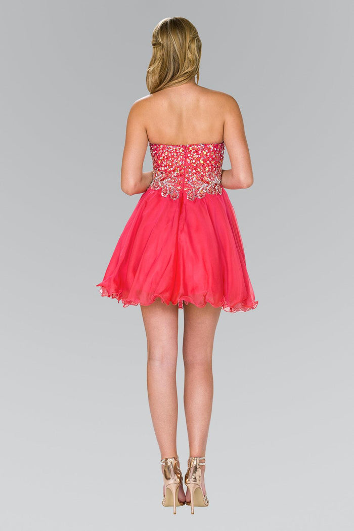 Strapless Sweetheart Short Prom Dress - The Dress Outlet