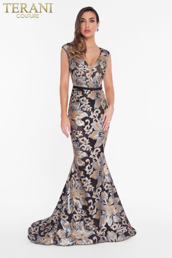 Black Multi Terani Couture 1823E7351 Formal Long Prom Dress for $437.8 ...