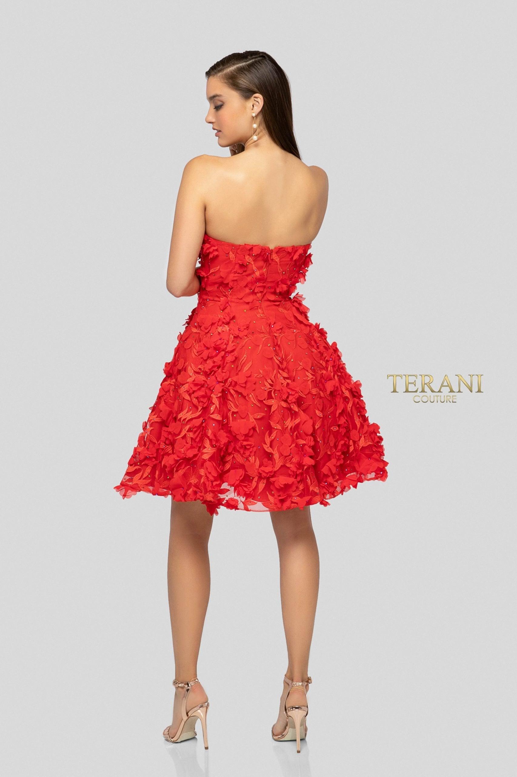 Terani Couture Short Strapless Dress 1911P8057 - The Dress Outlet