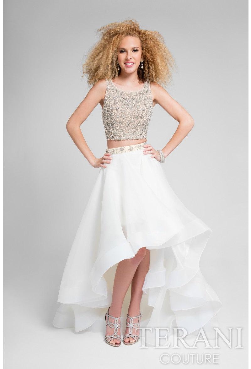 Powder Blue Nude Terani Couture 1711P2692 Two Piece Prom Dress for $165 ...