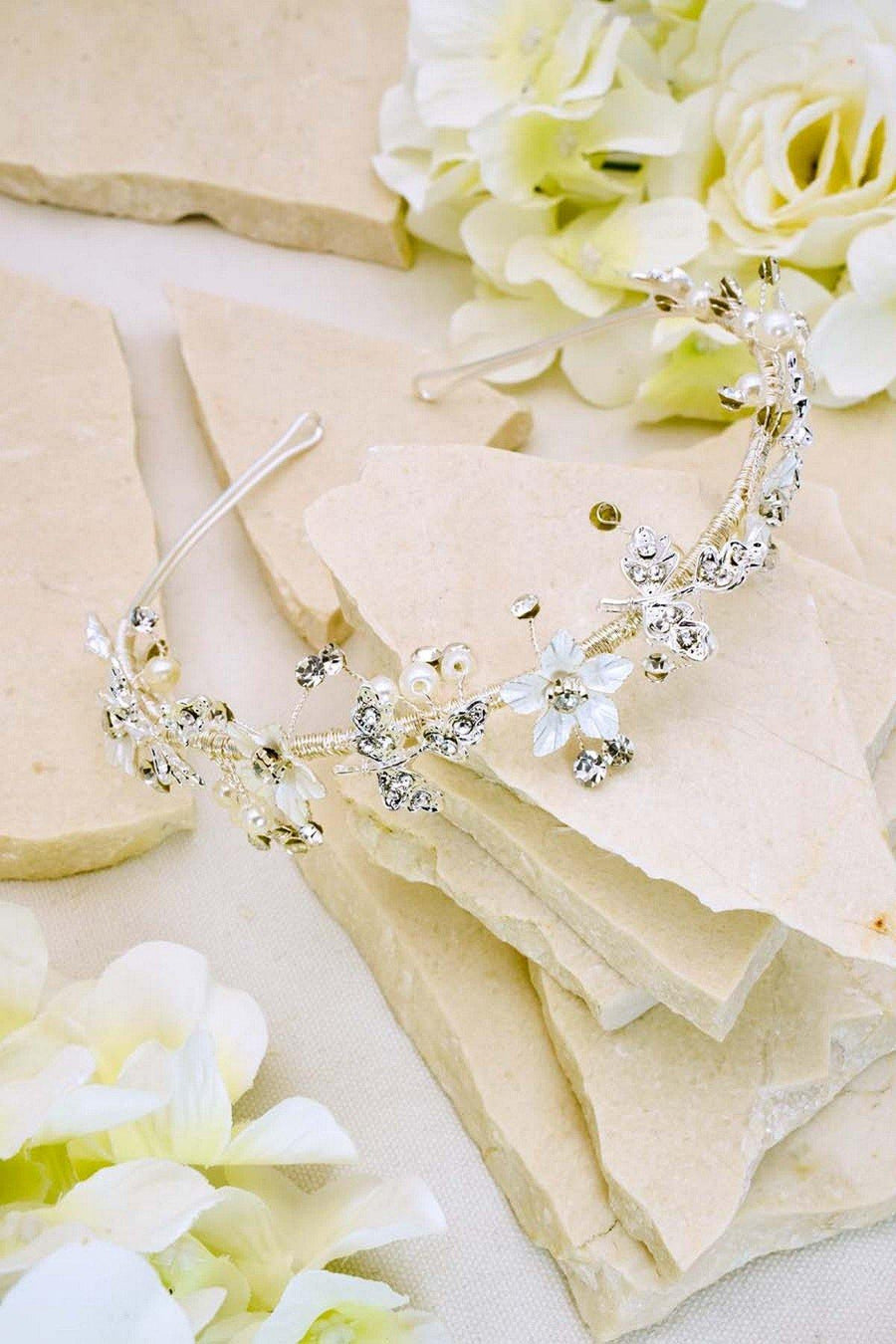Wedding Headband Rhinestone Minimalist Bridal Headpiece - The Dress Outlet