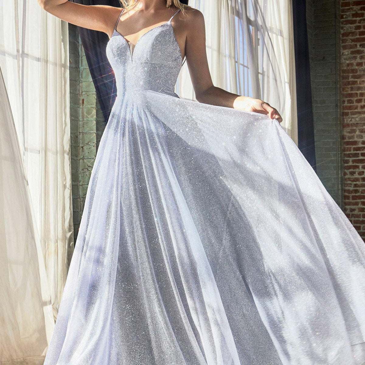 light blue prom dress flowy Light Blue 3D Flower Lace Spaghetti Straps A-Line Long Prom Dress Sky Blue / 8