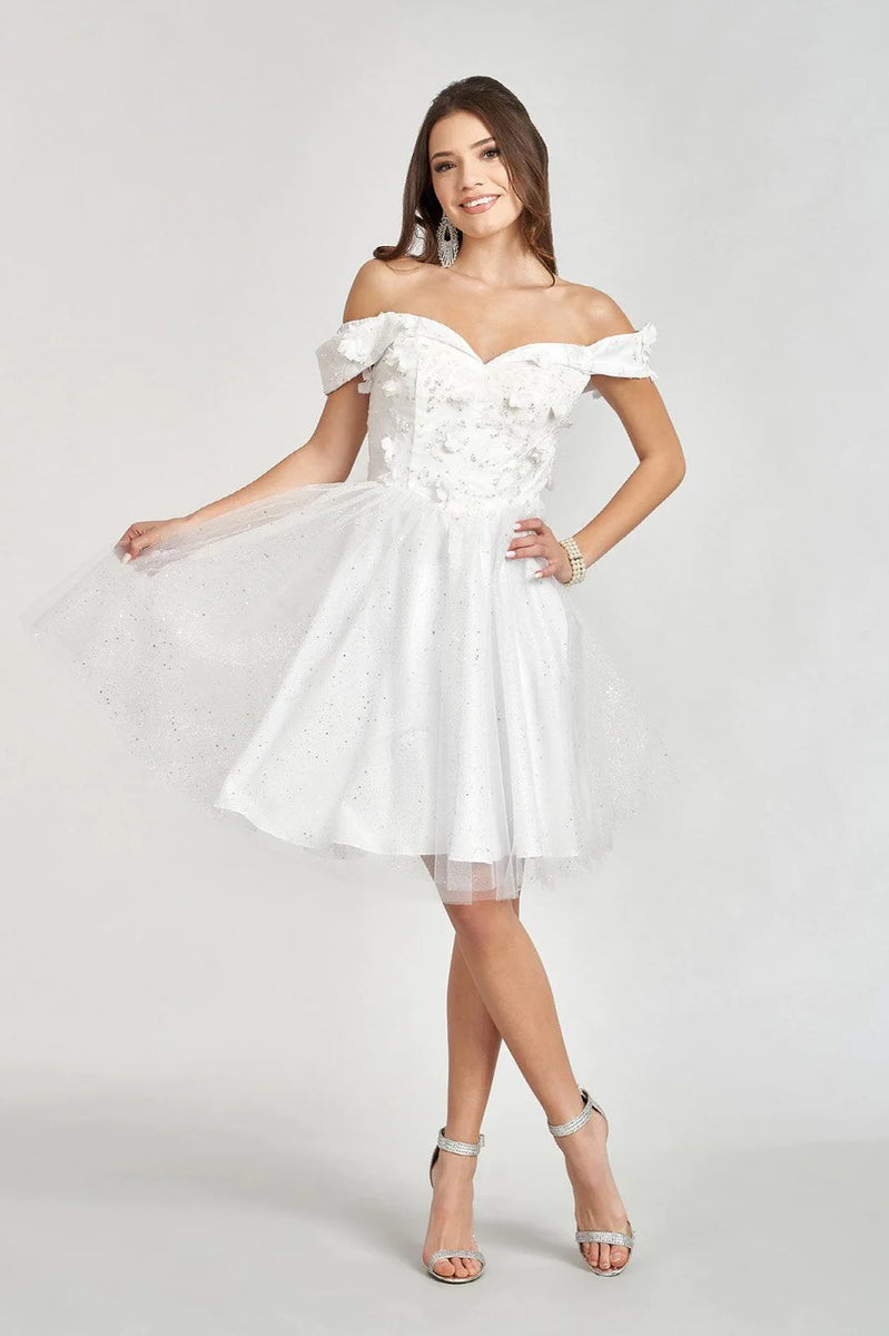 White Graduation Dresses | Short Grad Fits  The Dress Outlet
